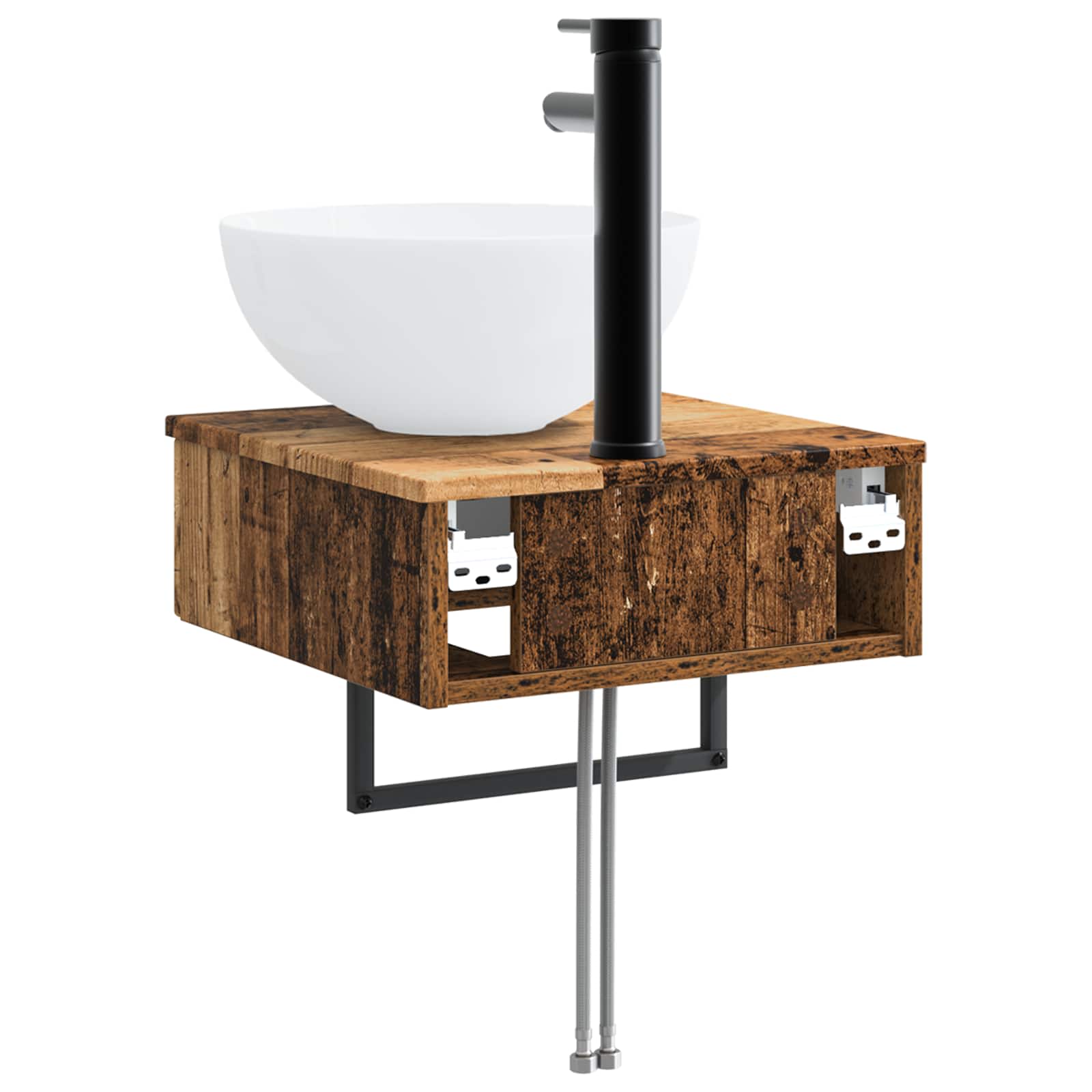 Wandmontiertes Waschbecken Altholz 40 x 41 x 40,5 cm