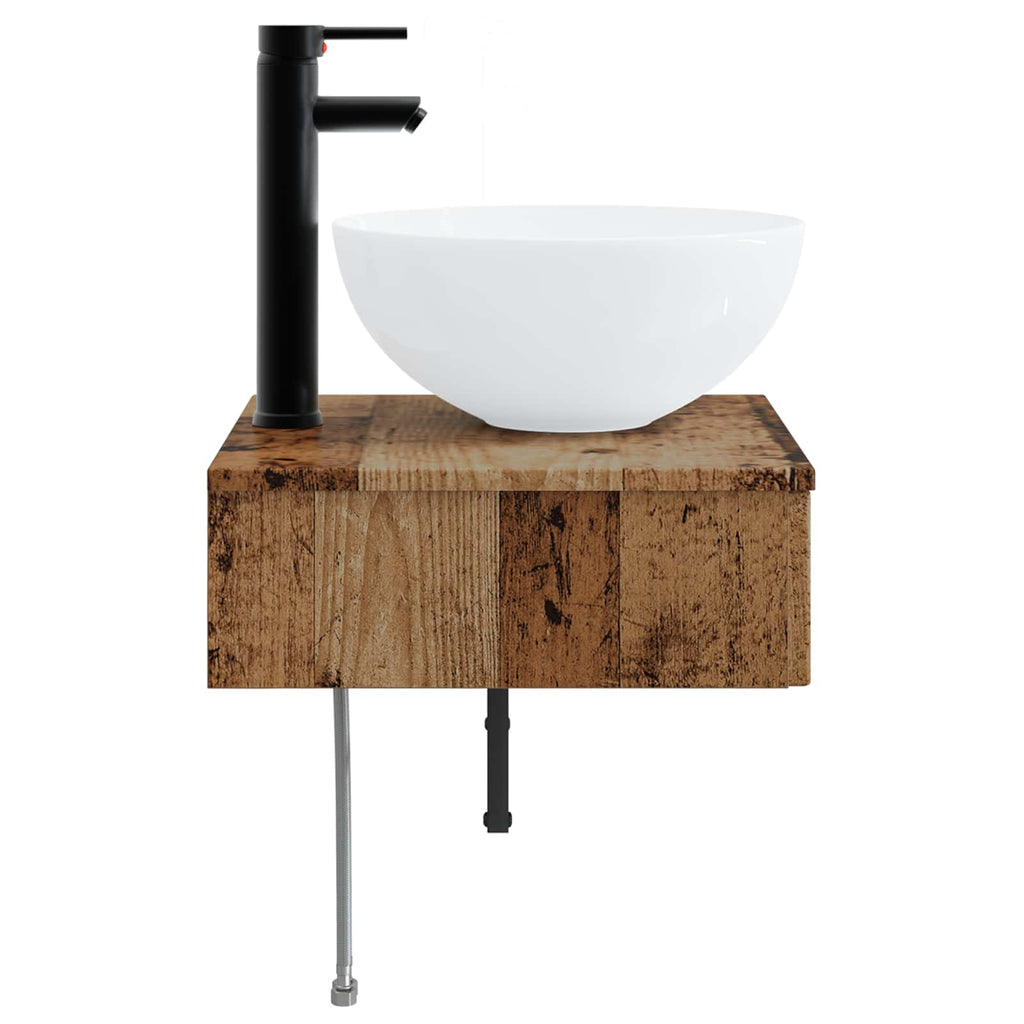 Wandmontiertes Waschbecken Altholz 40 x 41 x 40,5 cm