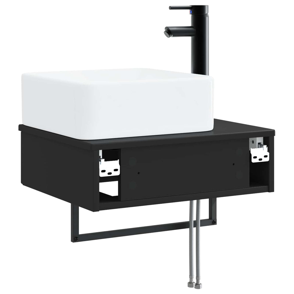 Wandmontiertes Waschbecken Schwarz 50 x 41 x 39 cm