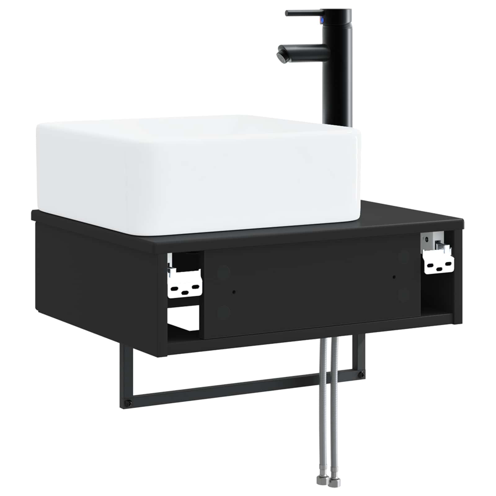 Wandmontiertes Waschbecken Schwarz 50 x 41 x 39 cm