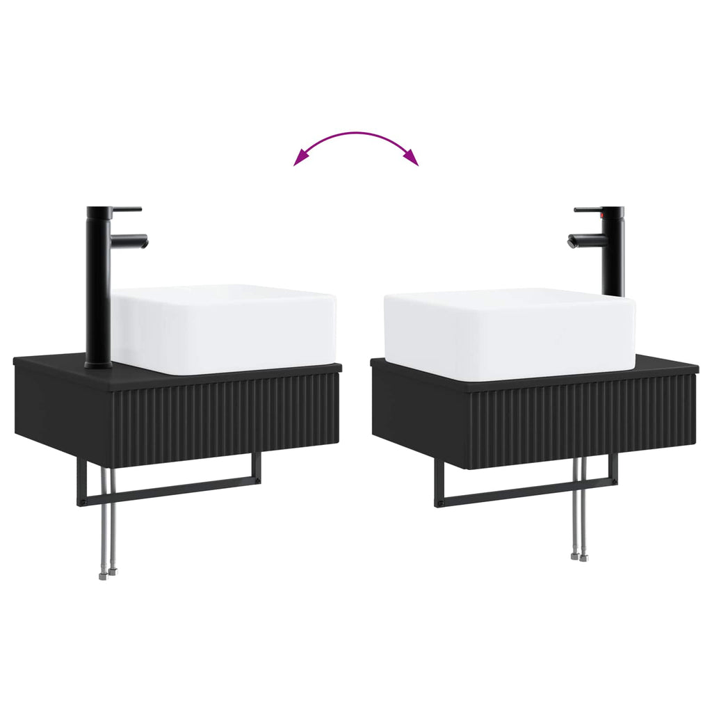 Wandmontiertes Waschbecken Schwarz 50 x 41 x 39 cm