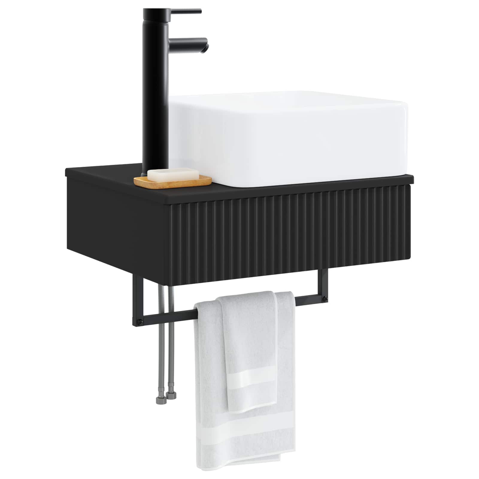 Wandmontiertes Waschbecken Schwarz 50 x 41 x 39 cm