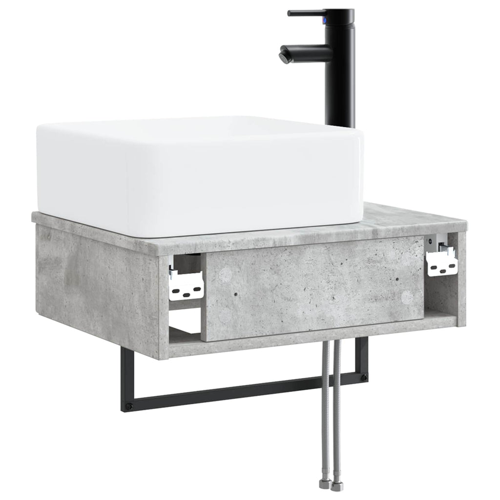 Wandmontiertes Waschbecken Betongrau 50 x 41 x 39 cm