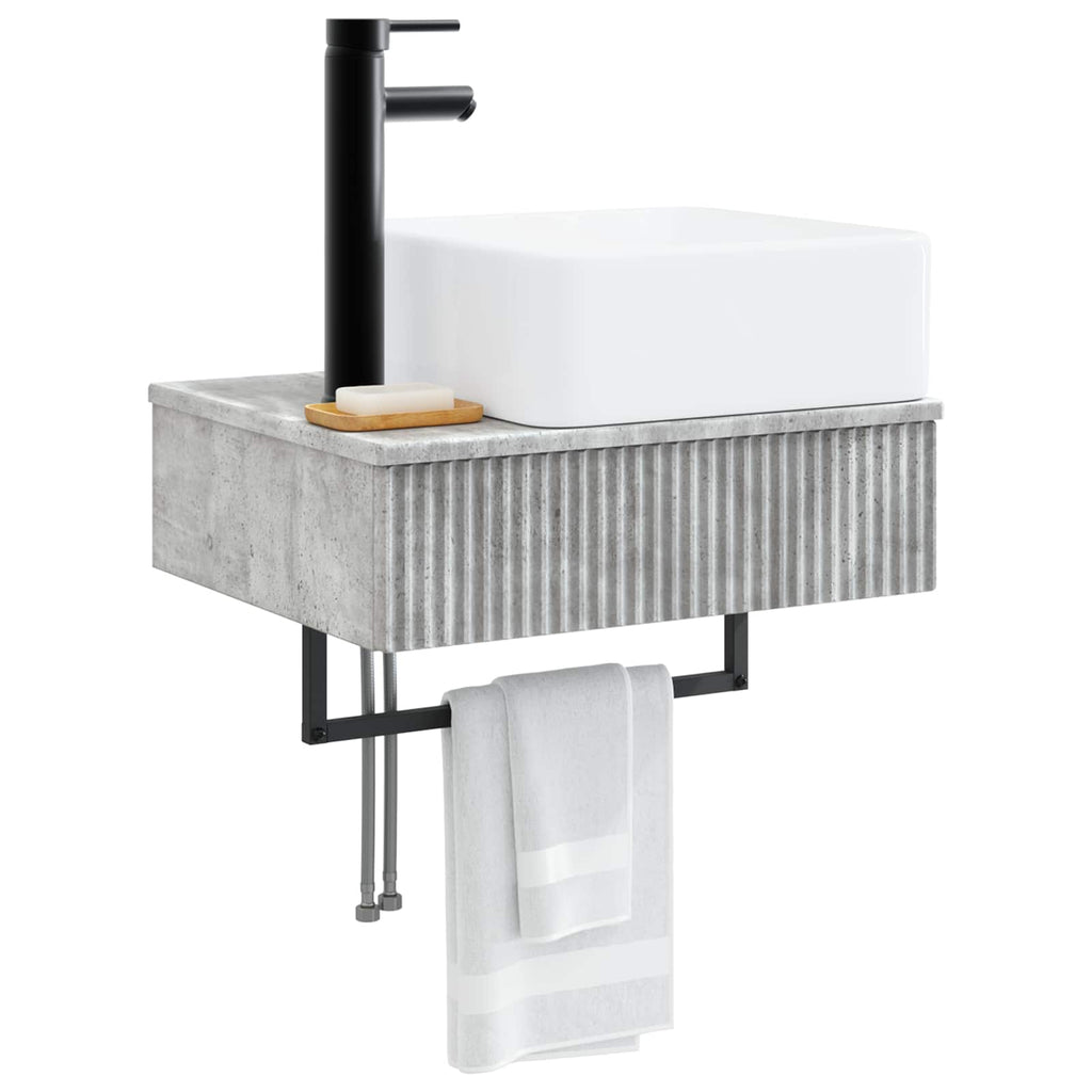 Wandmontiertes Waschbecken Betongrau 50 x 41 x 39 cm