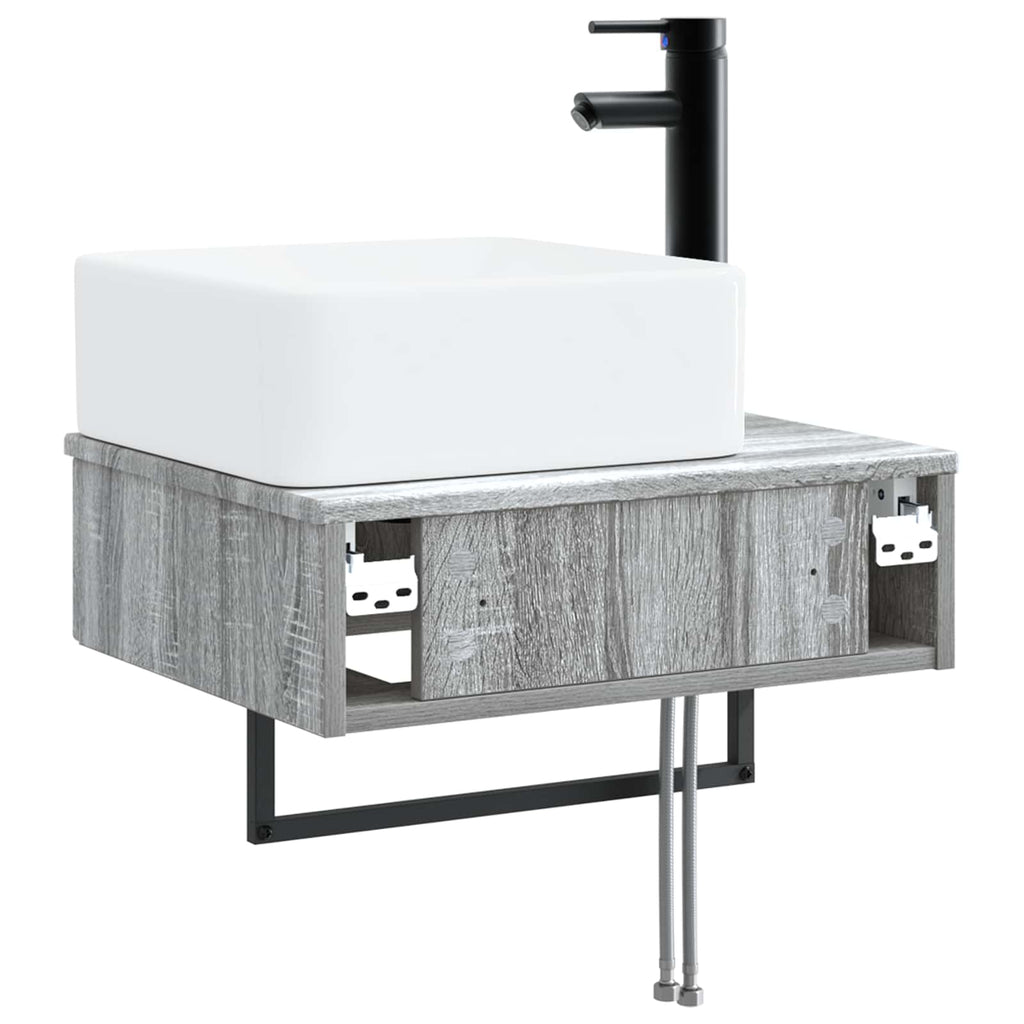 Wandmontiertes Waschbecken Grau Sonoma 50 x 41 x 39 cm