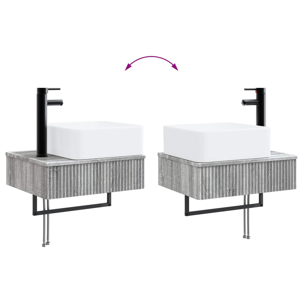 Wandmontiertes Waschbecken Grau Sonoma 50 x 41 x 39 cm