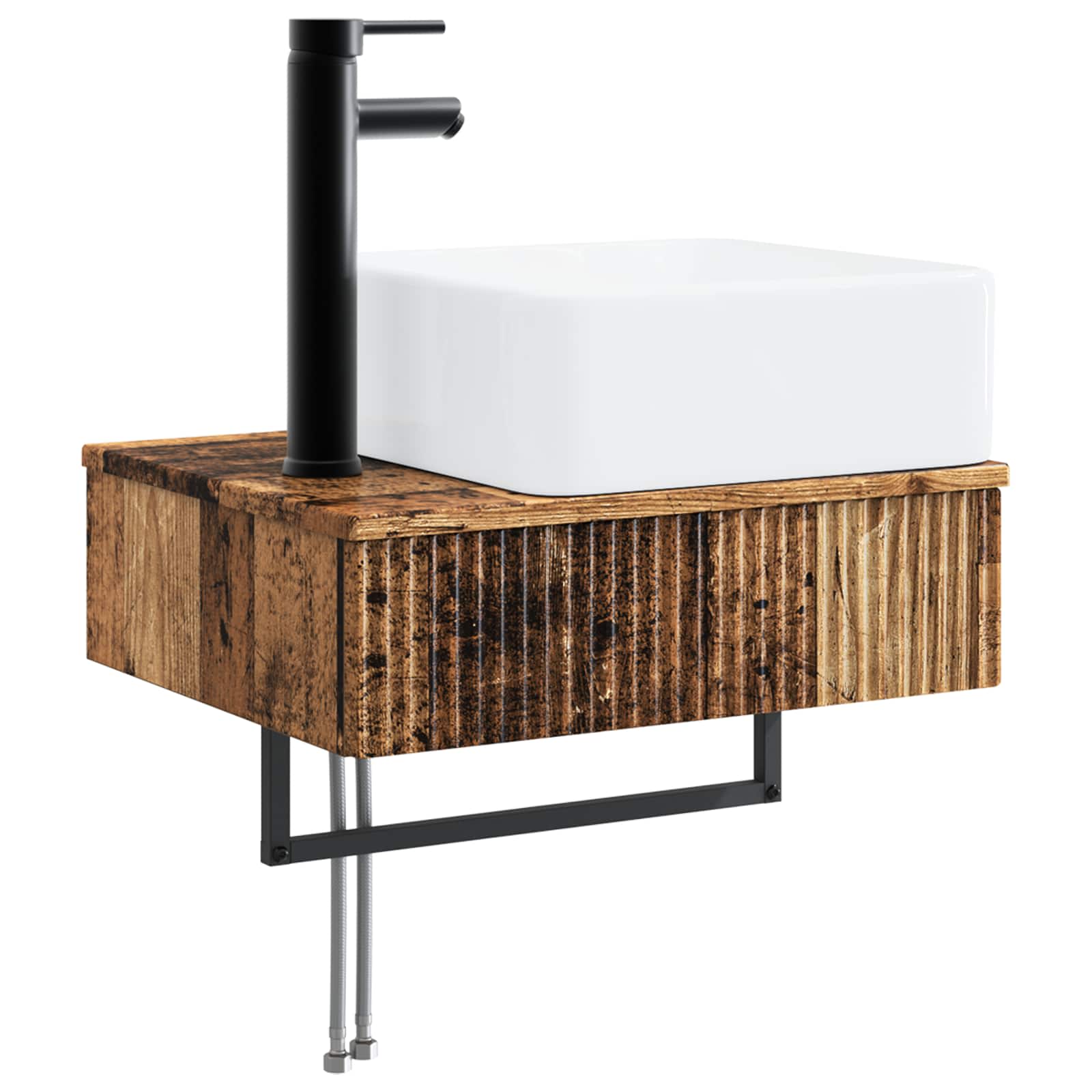 Wandmontiertes Waschbecken Altholz 50 x 41 x 39 cm