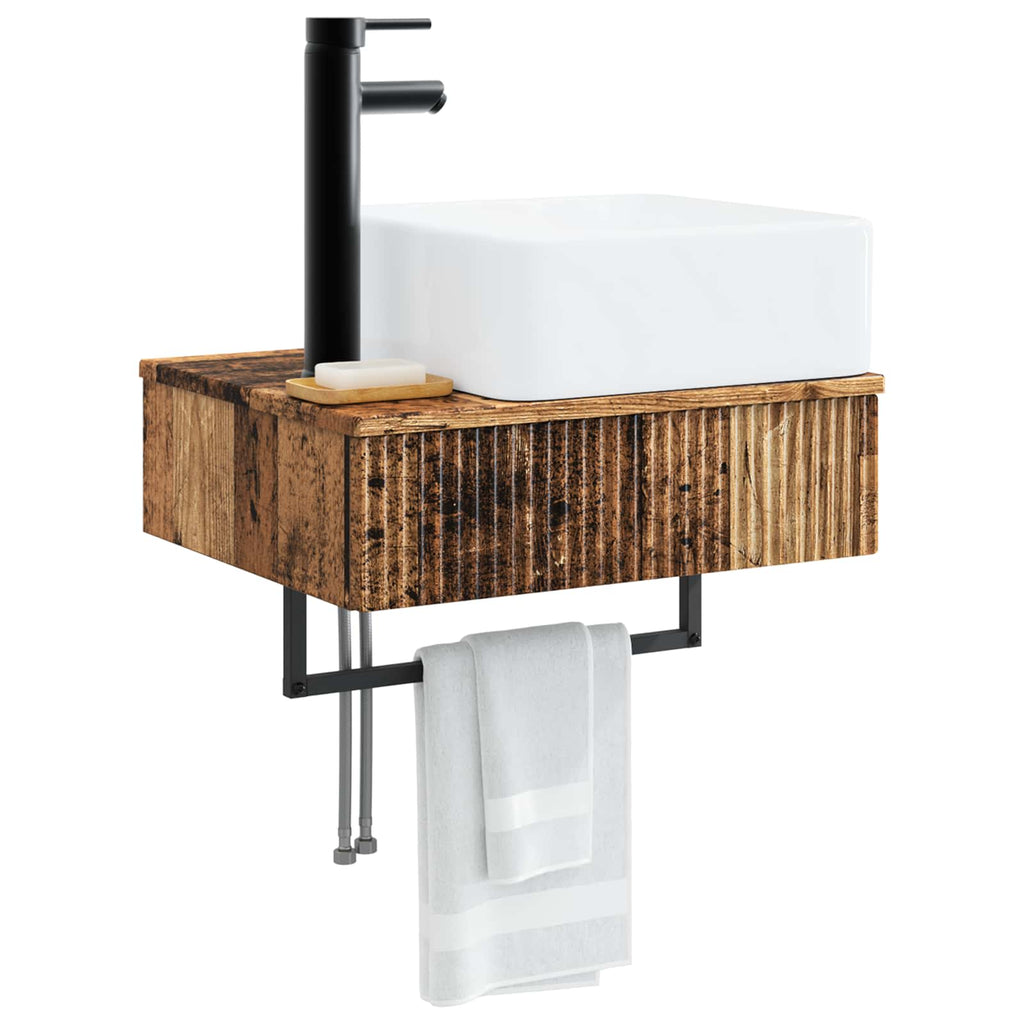 Wandmontiertes Waschbecken Altholz 50 x 41 x 39 cm