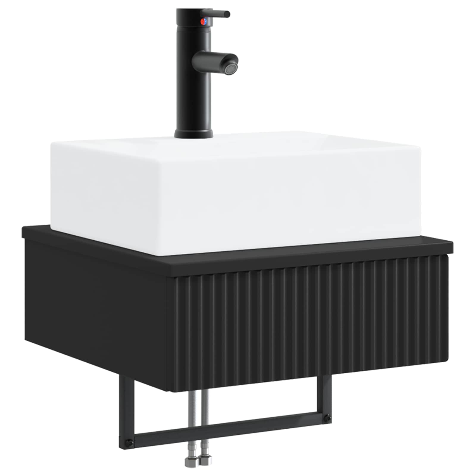 Wandmontiertes Waschbecken Schwarz 40 x 41 x 39 cm
