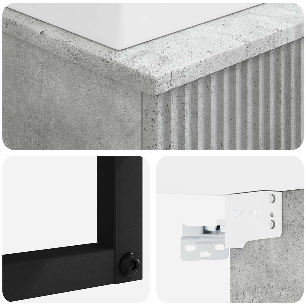 Wandmontiertes Waschbecken Betongrau 40 x 41 x 39 cm