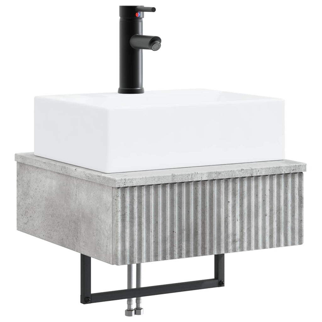 Wandmontiertes Waschbecken Betongrau 40 x 41 x 39 cm