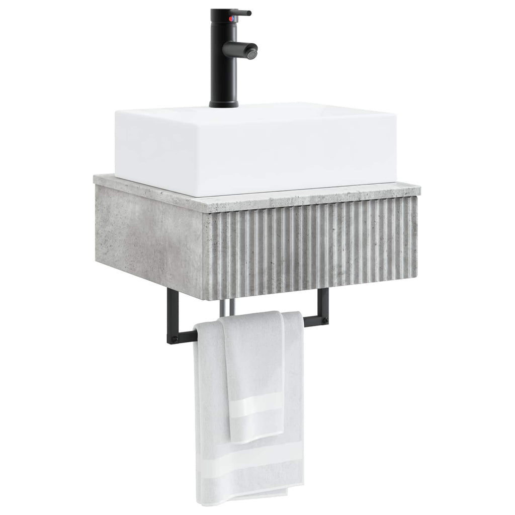 Wandmontiertes Waschbecken Betongrau 40 x 41 x 39 cm