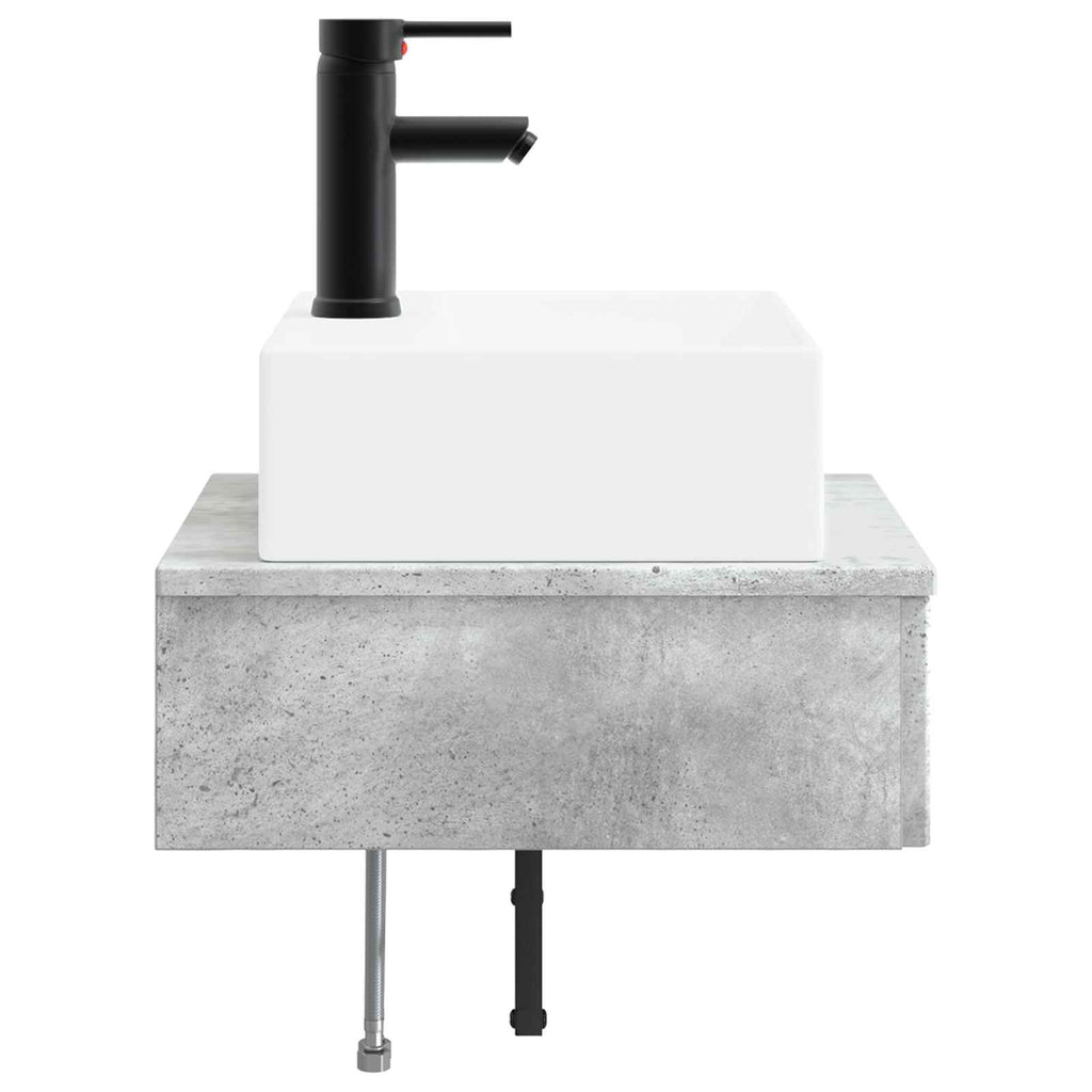 Wandmontiertes Waschbecken Betongrau 40 x 41 x 39 cm