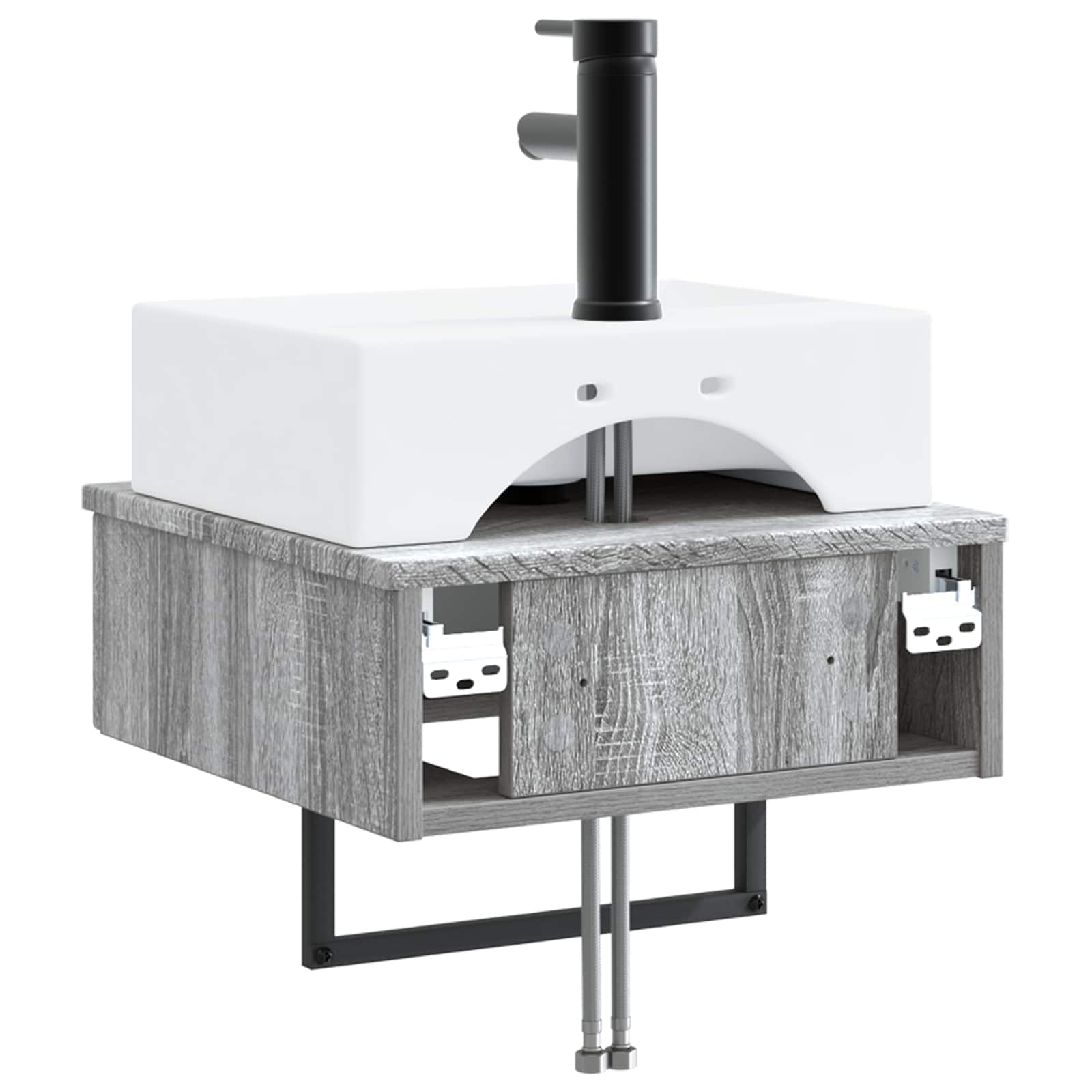 Wandmontiertes Waschbecken Grau Sonoma 40 x 41 x 39 cm