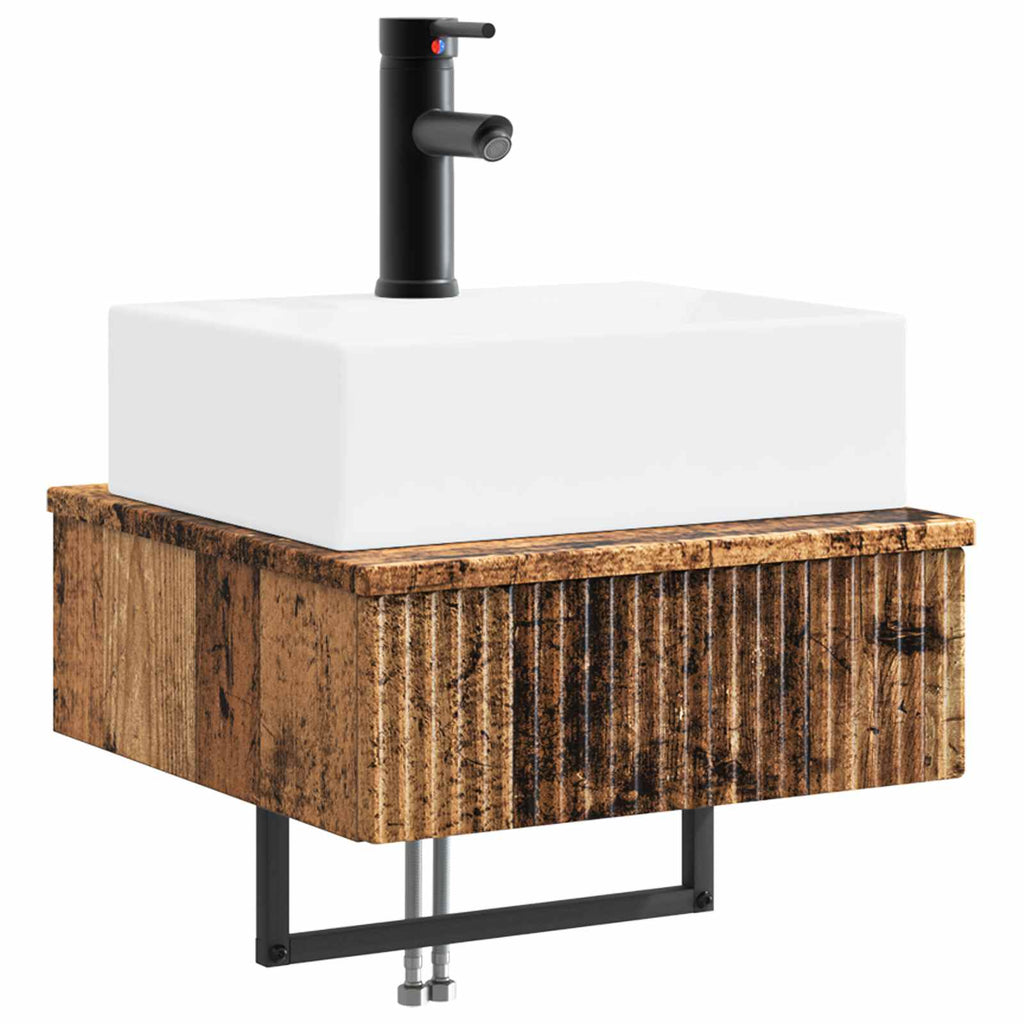 Wandmontiertes Waschbecken Altholz 40 x 41 x 39 cm