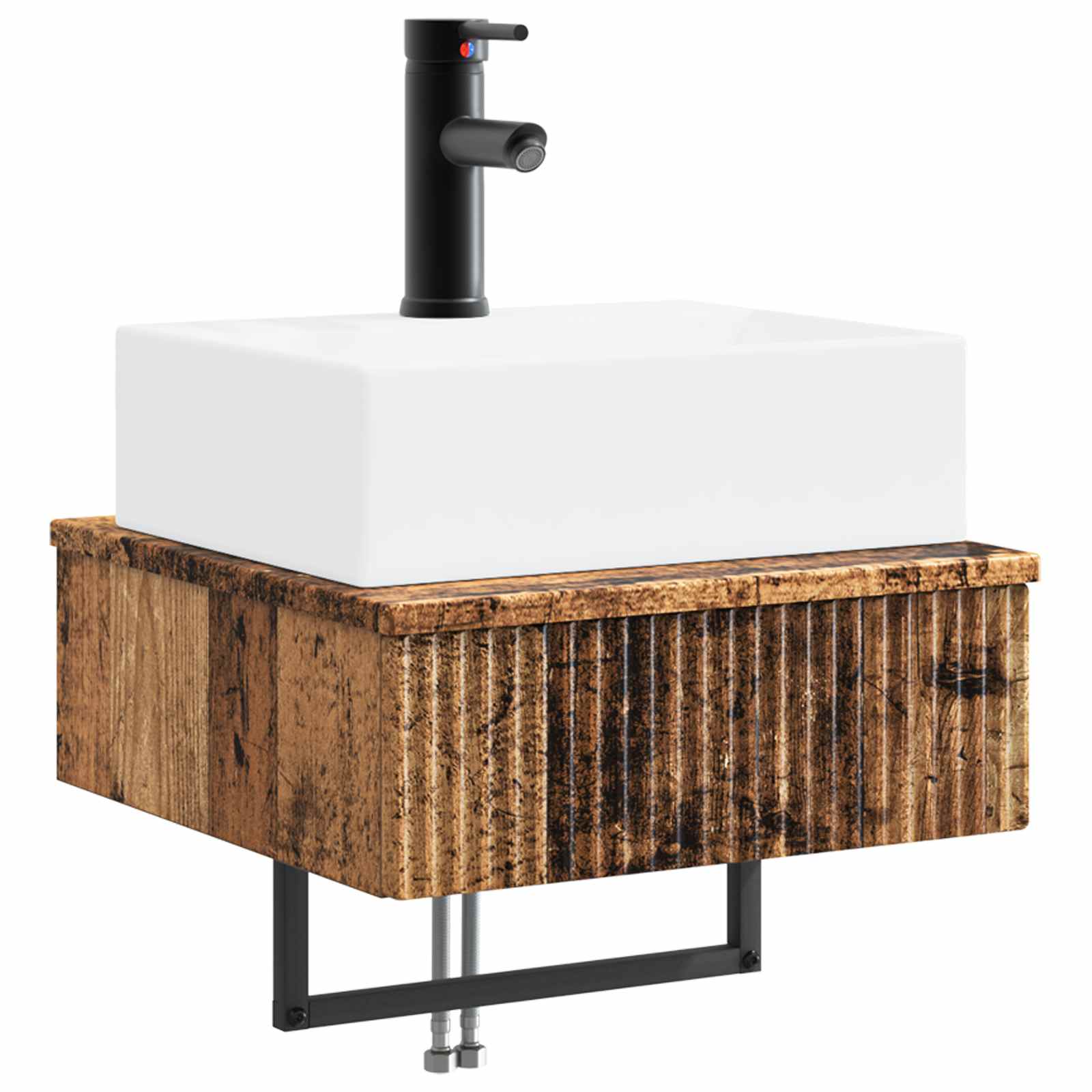 Wandmontiertes Waschbecken Altholz 40 x 41 x 39 cm
