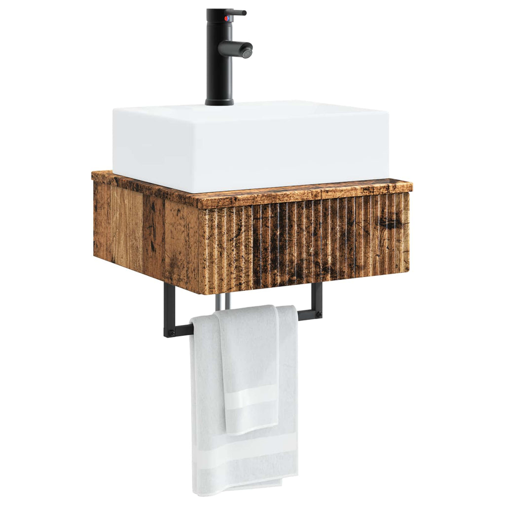 Wandmontiertes Waschbecken Altholz 40 x 41 x 39 cm