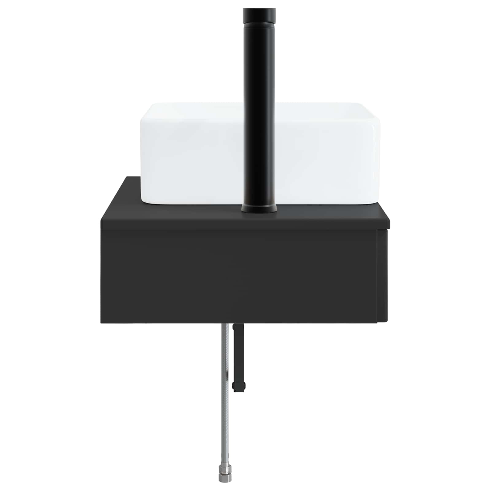 Wandmontiertes Waschbecken Schwarz 53 x 35 x 39 cm