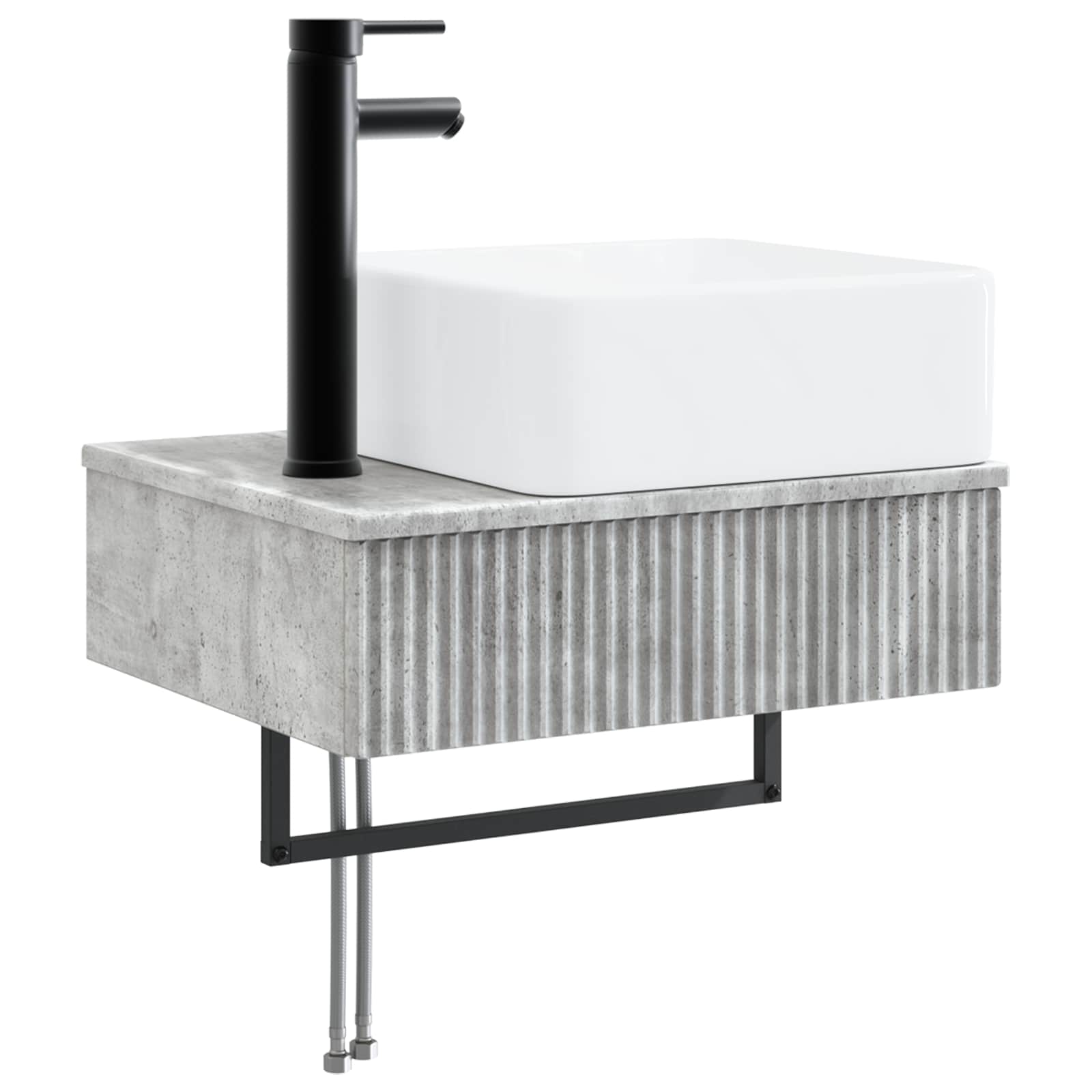 Wandmontiertes Waschbecken Betongrau 53 x 35 x 39 cm