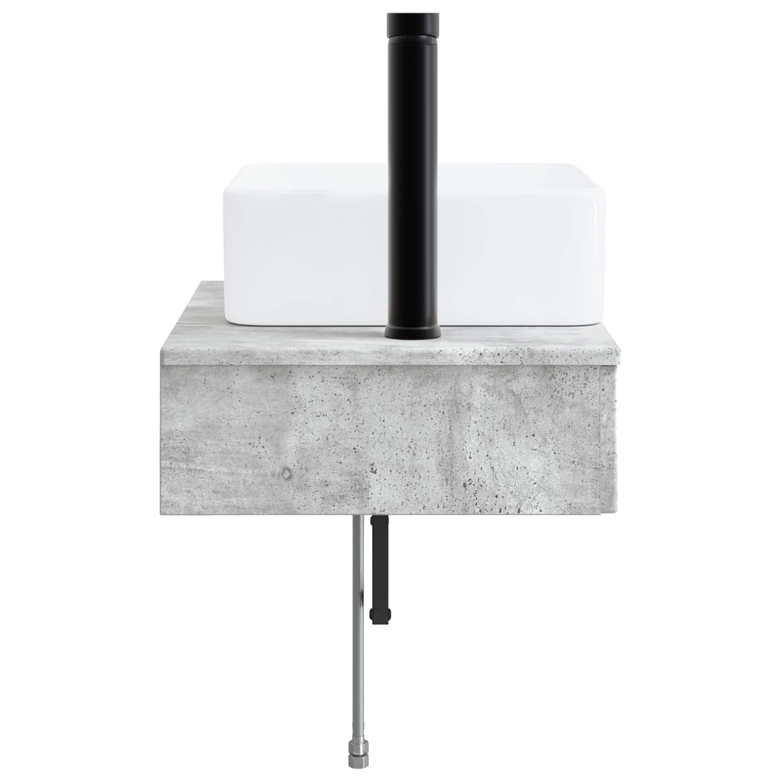 Wandmontiertes Waschbecken Betongrau 53 x 35 x 39 cm