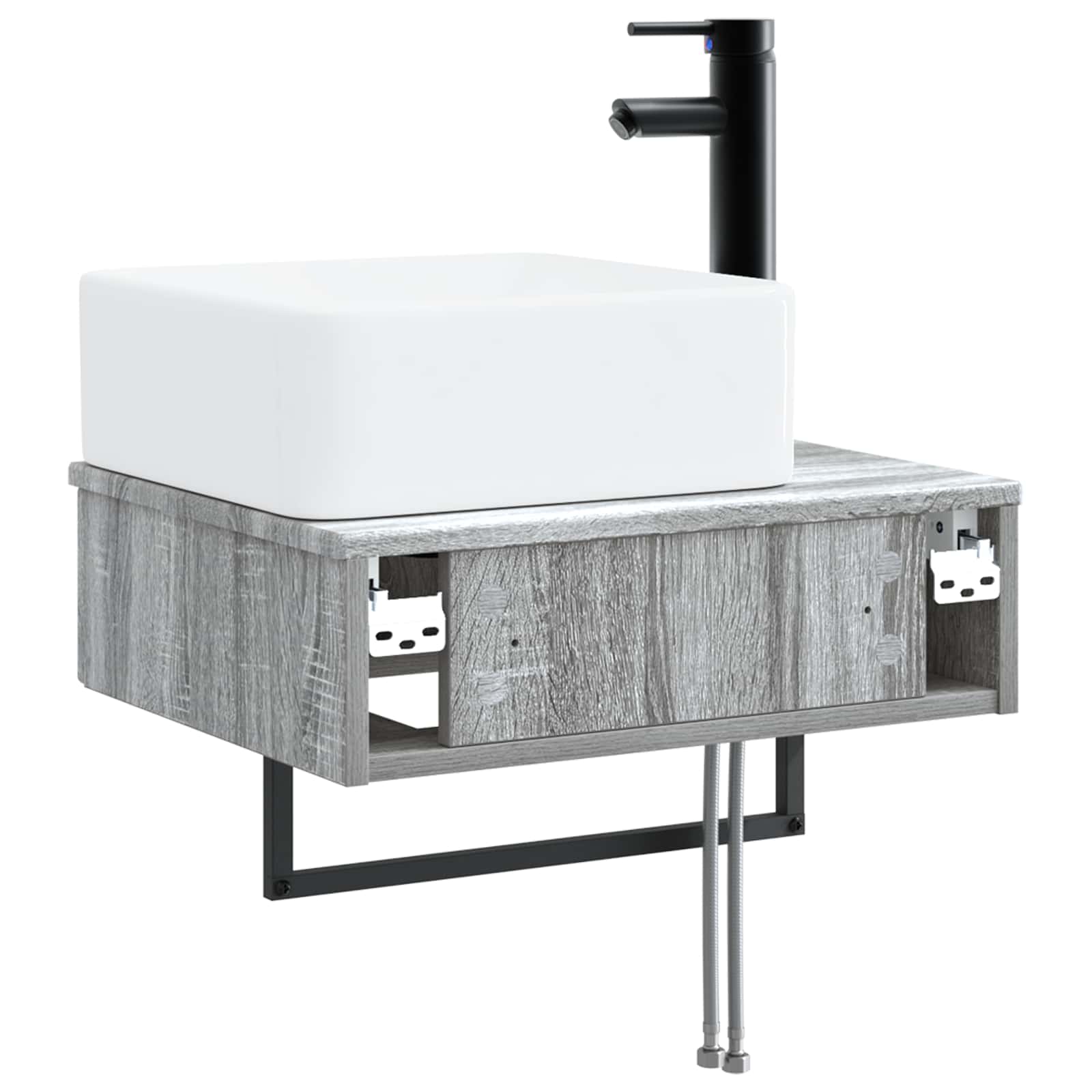Wandmontiertes Waschbecken Grau Sonoma 53 x 35 x 39 cm