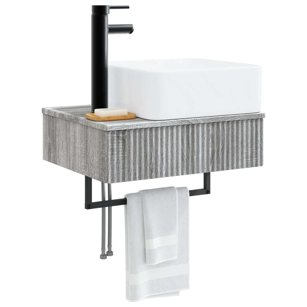 Wandmontiertes Waschbecken Grau Sonoma 53 x 35 x 39 cm