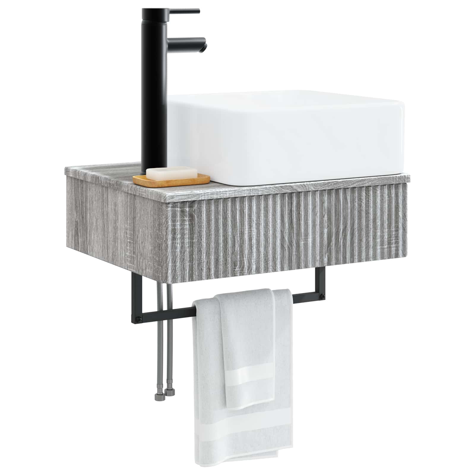Wandmontiertes Waschbecken Grau Sonoma 53 x 35 x 39 cm