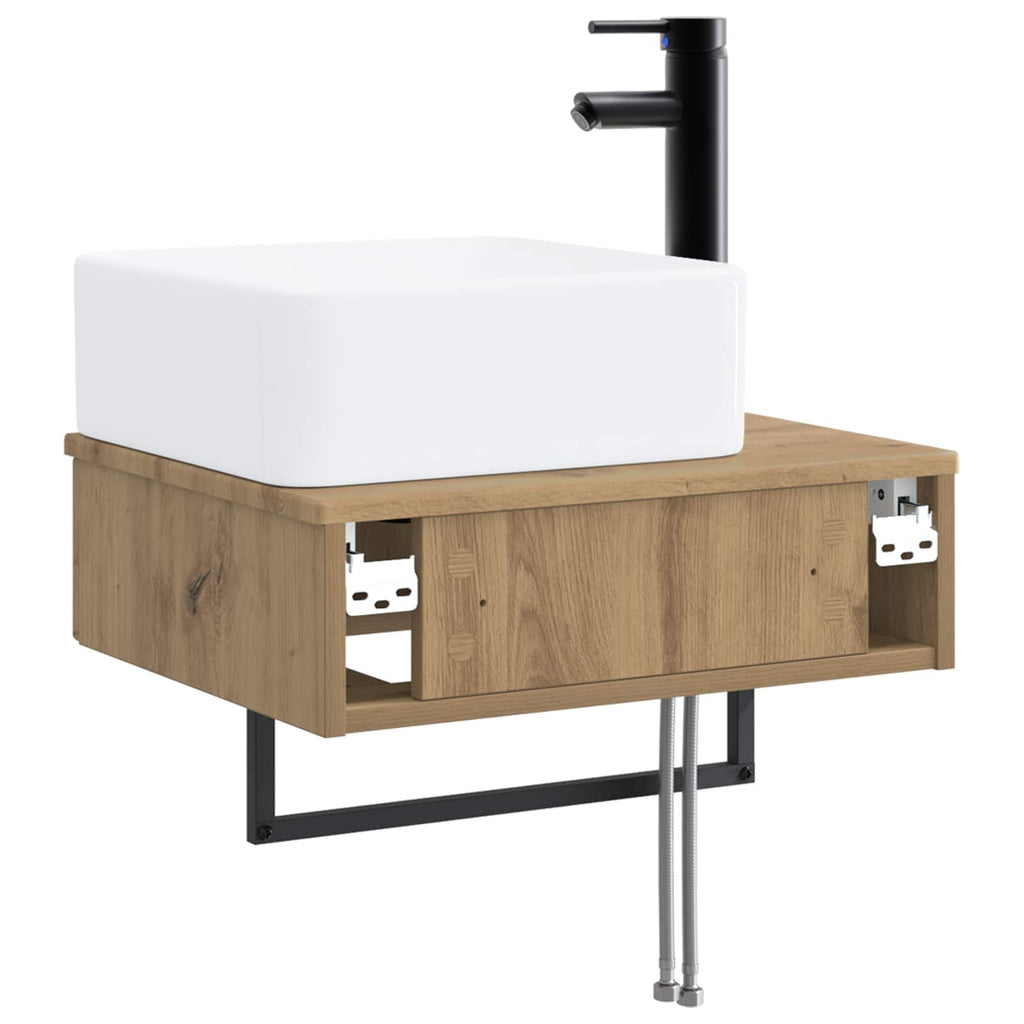 Wandmontiertes Waschbecken Artisan-Eiche 53 x 35 x 39 cm