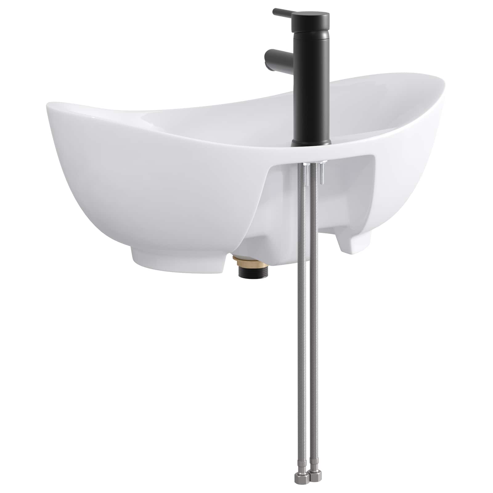 Waschbecken fürs Badezimmer Matt Schwarz 59 x 35 x 21 cm Metall