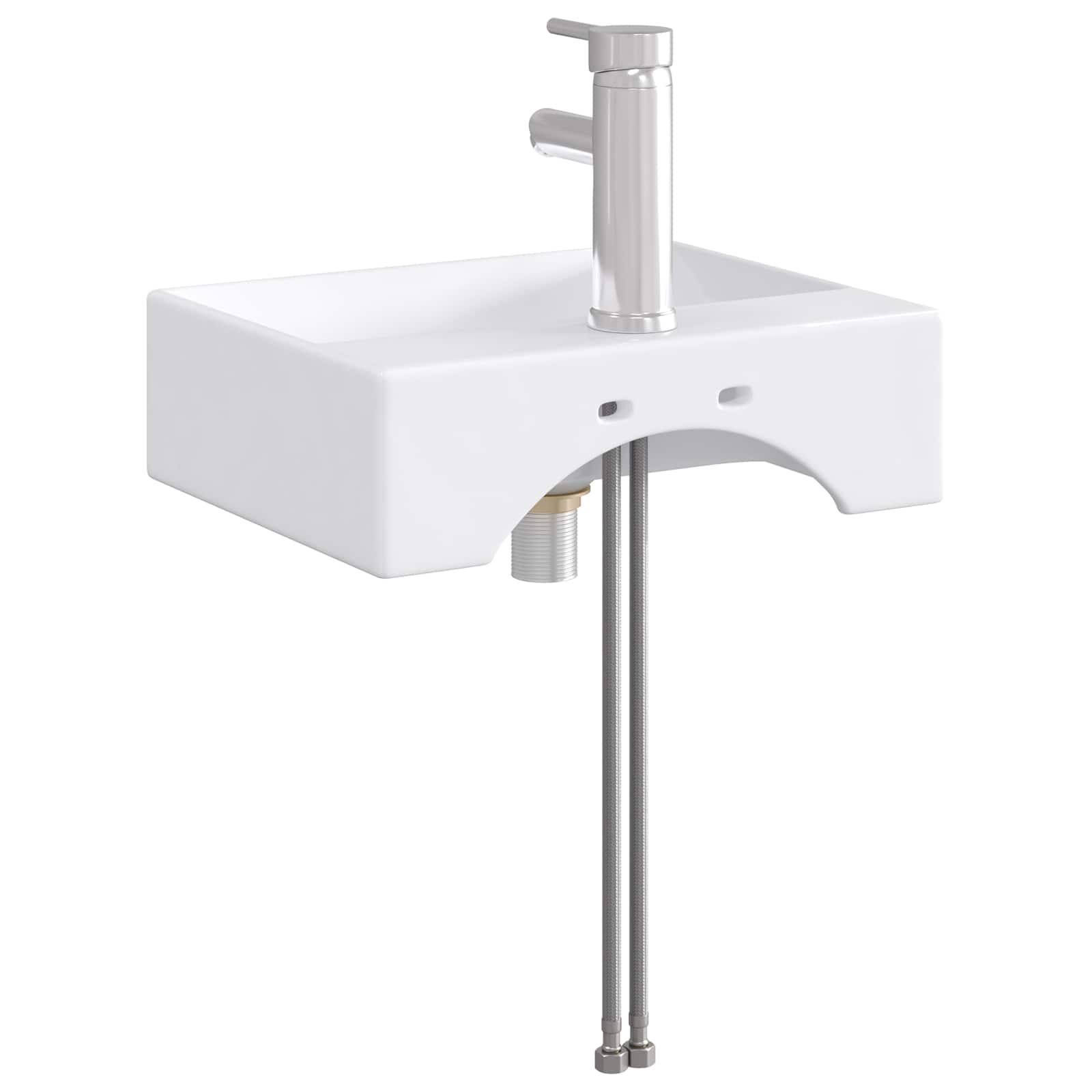 Waschbecken fürs Badezimmer Chrom 39 x 30,5 x 12,5 cm Metall