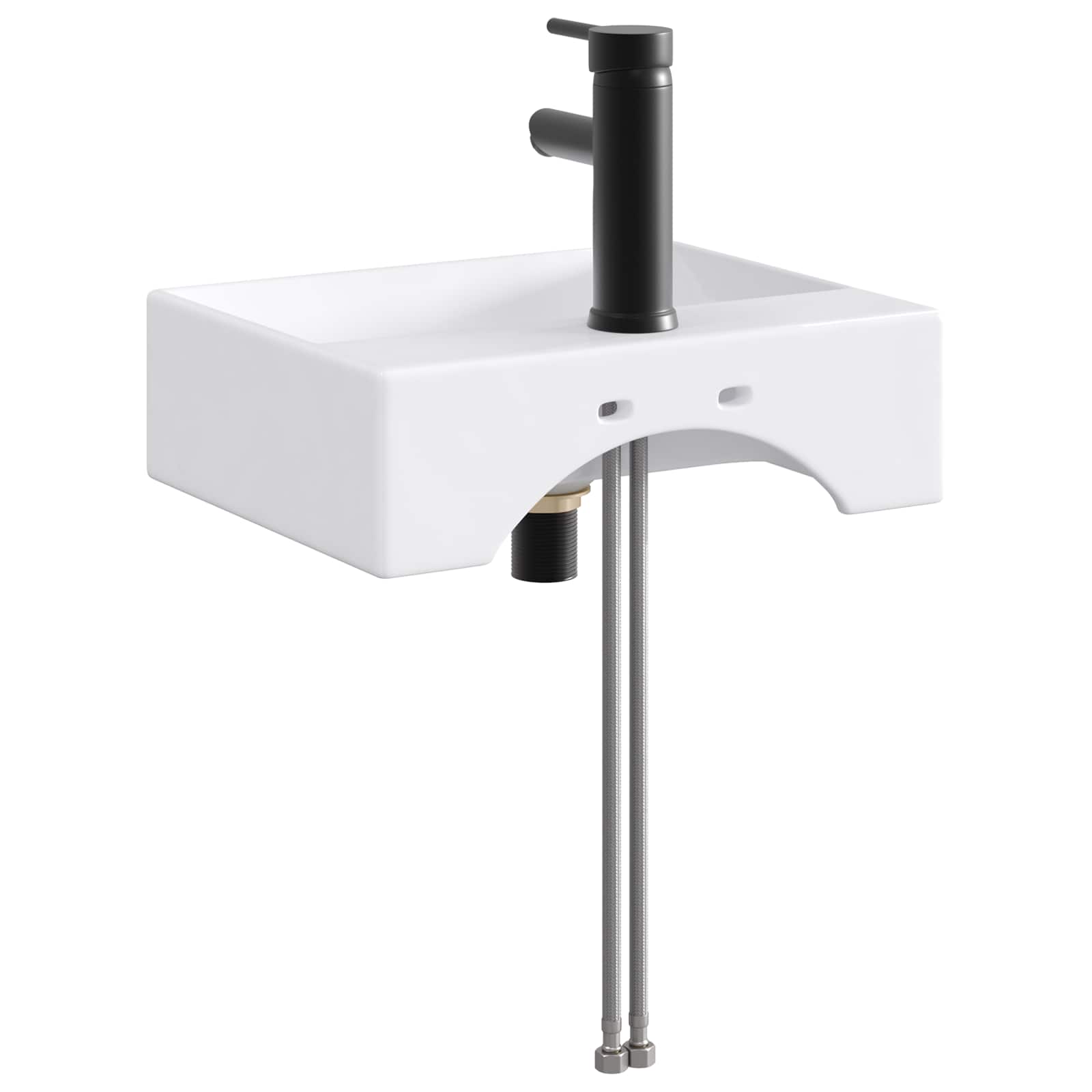Waschbecken fürs Badezimmer Matt Schwarz 39 x 30,5 x 12,5 cm