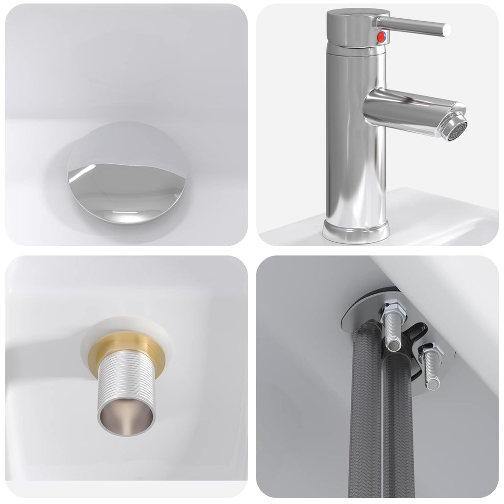 Waschbecken fürs Badezimmer Chrom 45,5 x 25,5 x 13 cm Metall