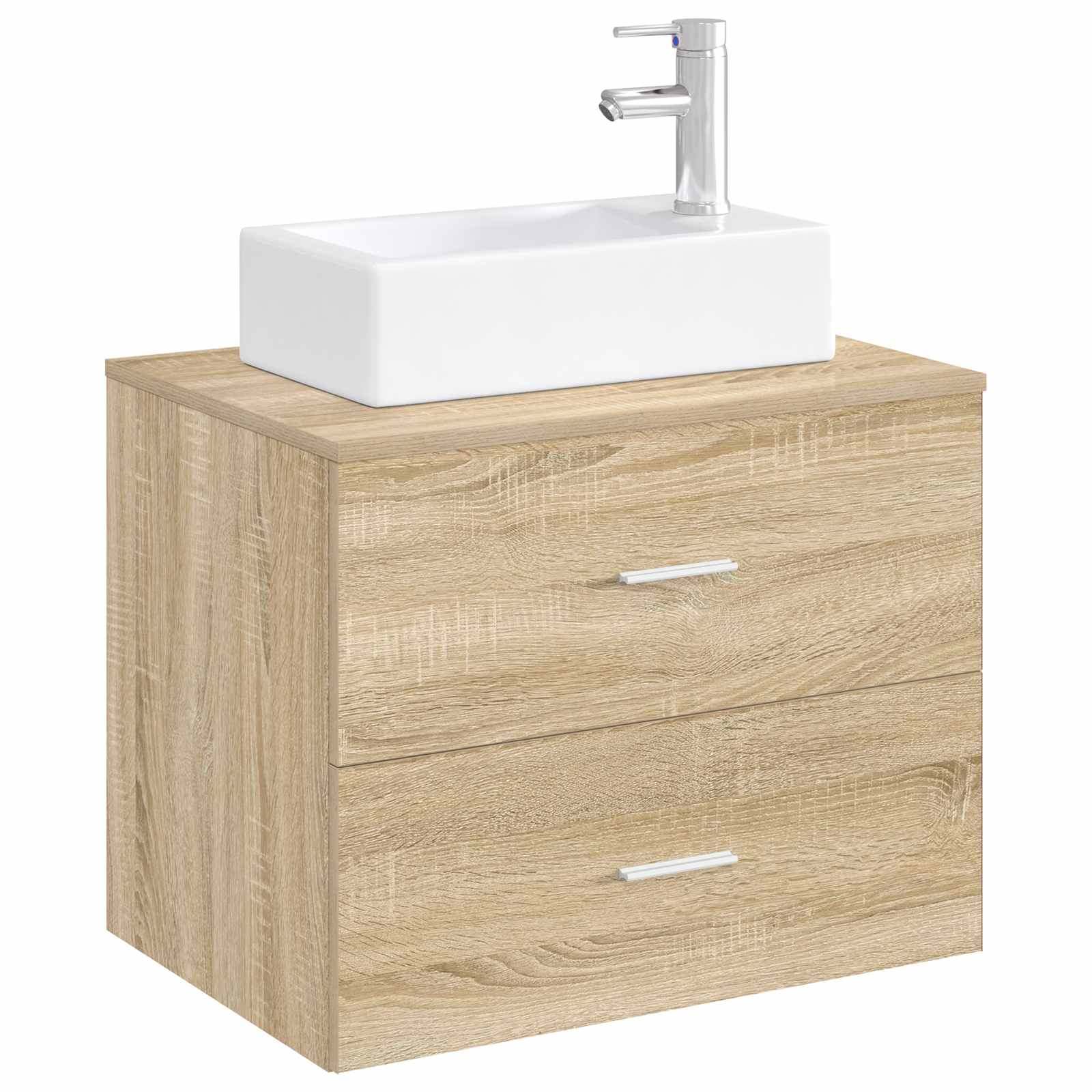 Waschbecken fürs Badezimmer Chrom 45,5 x 25,5 x 13 cm Metall