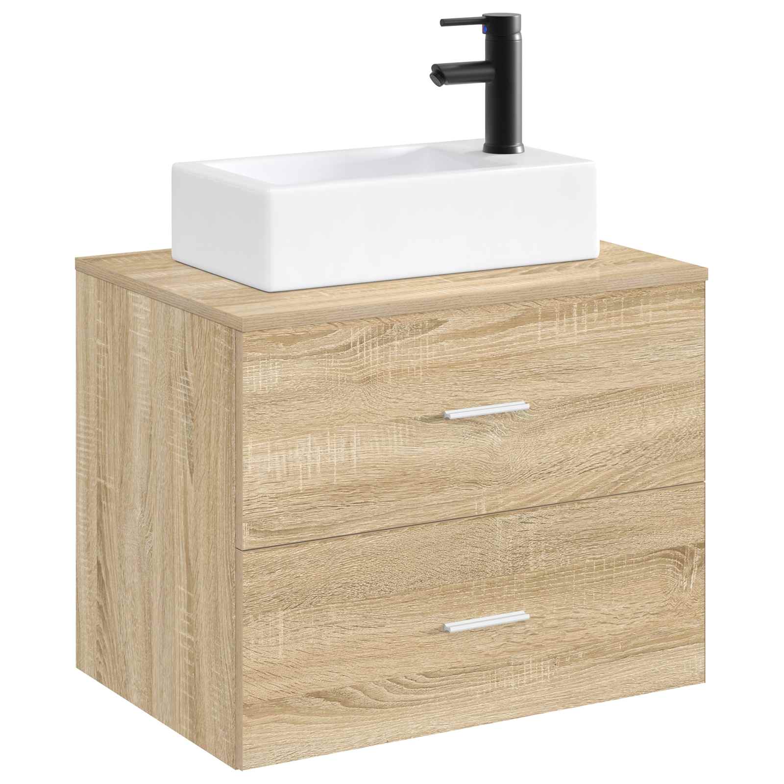 Waschbecken fürs Badezimmer Matt Schwarz 45,5 x 25,5 x 13 cm