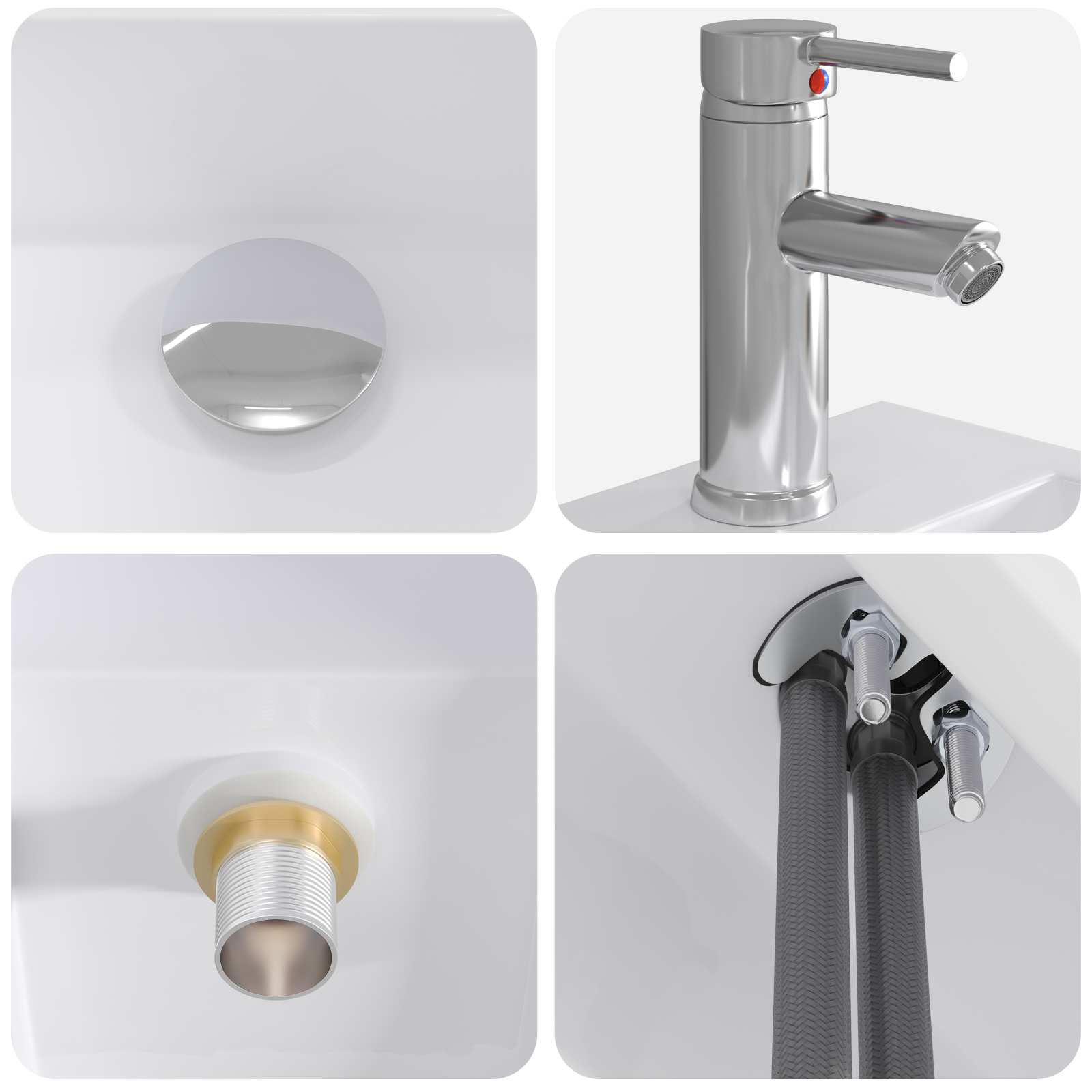 Waschbecken fürs Badezimmer Chrom 45,5 x 25,5 x 13 cm Metall
