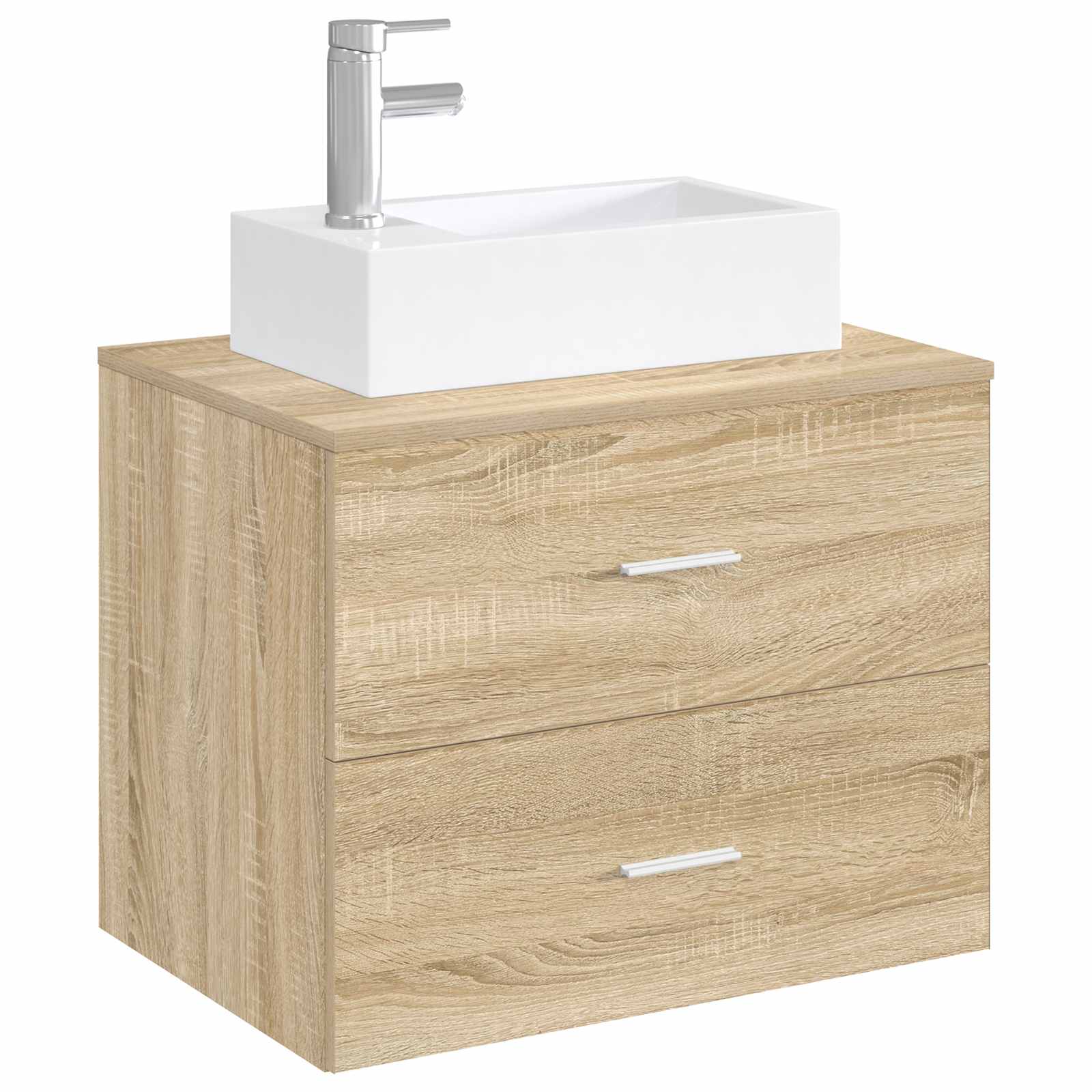 Waschbecken fürs Badezimmer Chrom 45,5 x 25,5 x 13 cm Metall