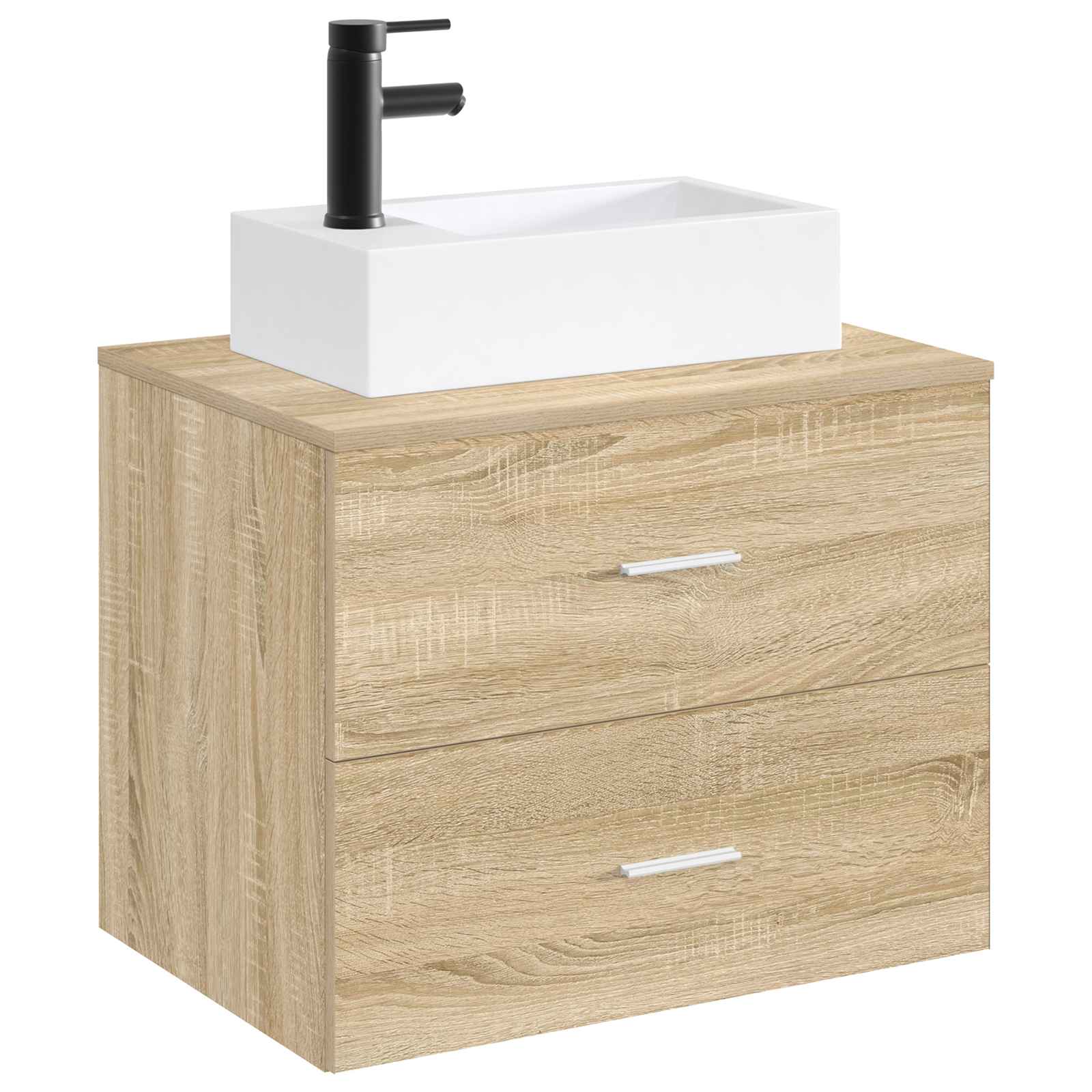 Waschbecken fürs Badezimmer Matt Schwarz 45,5 x 25,5 x 13 cm