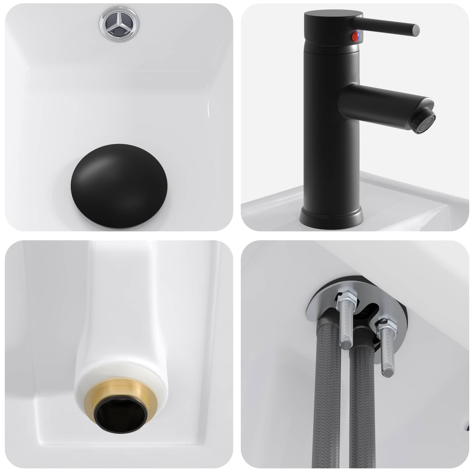 Waschbecken fürs Badezimmer Matt Schwarz 40,5 x 22,5 x 11,5 cm