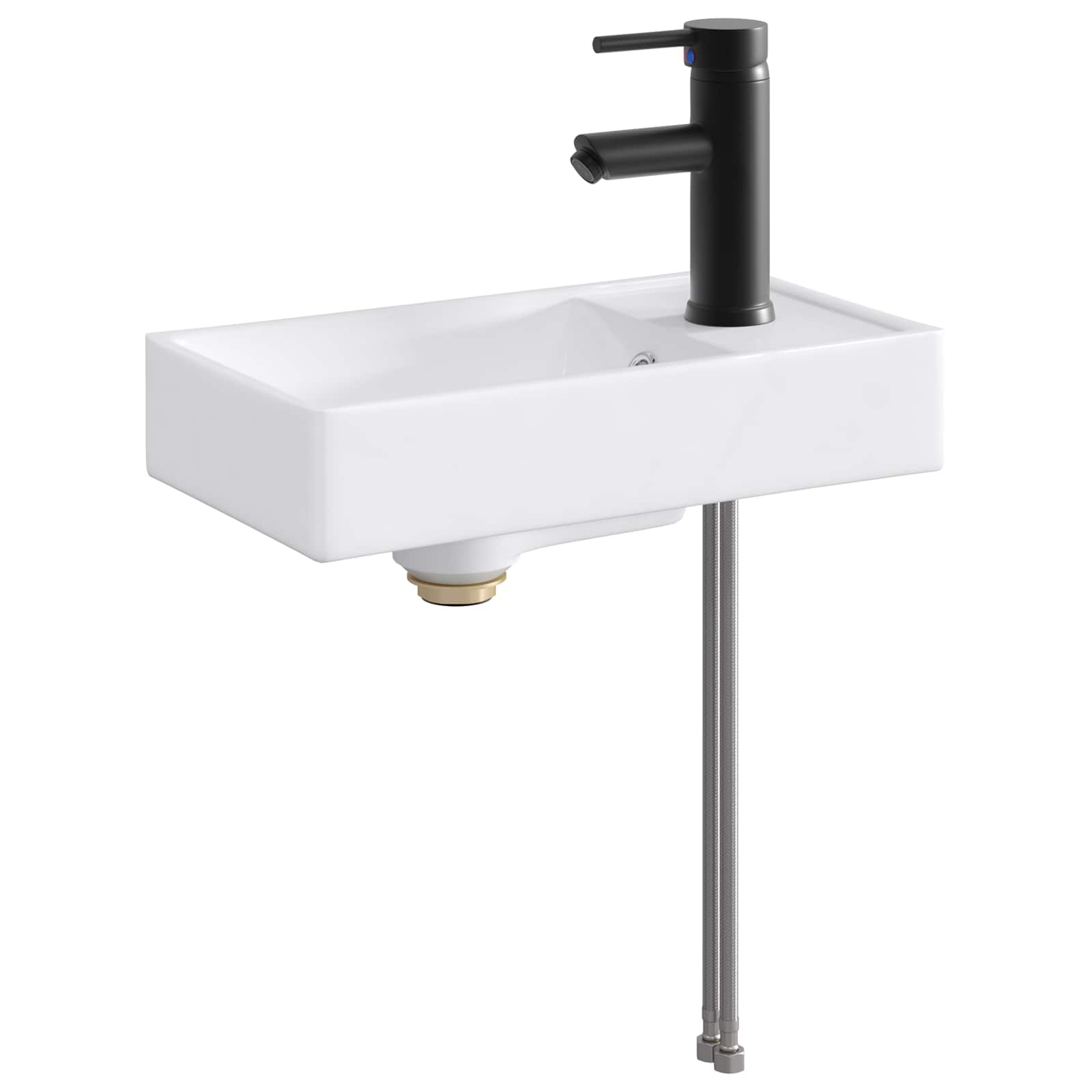 Waschbecken fürs Badezimmer Matt Schwarz 40,5 x 22,5 x 11,5 cm