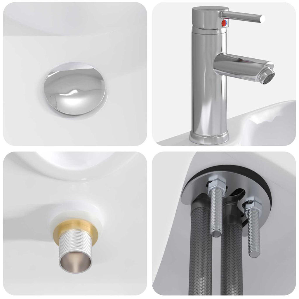 Waschbecken fürs Badezimmer Chrom 48,5 x 37,5 x 13 cm Metall