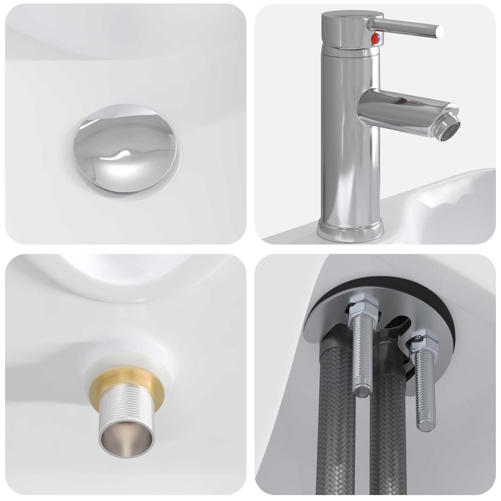Waschbecken fürs Badezimmer Chrom 48,5 x 37,5 x 13 cm Metall