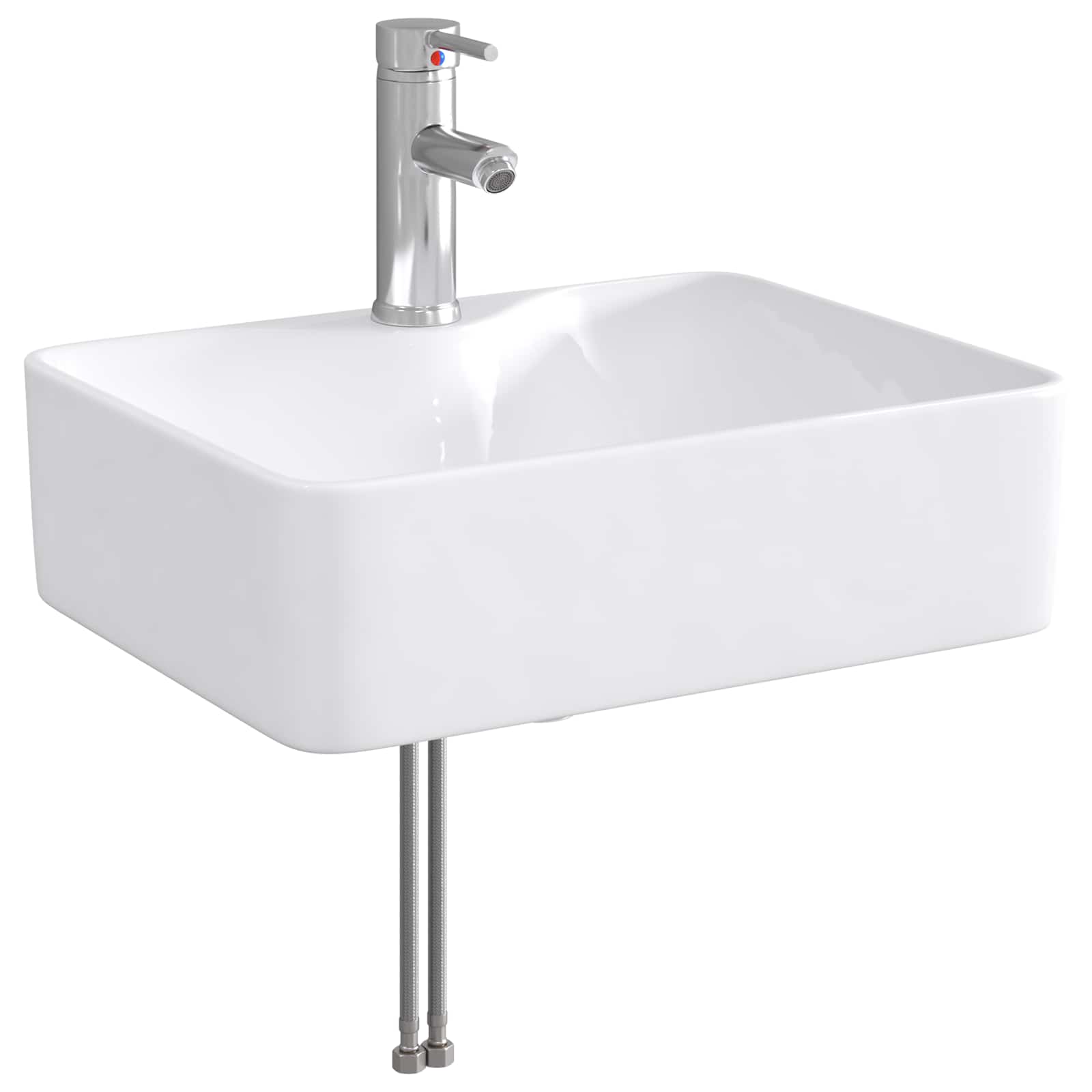 Waschbecken fürs Badezimmer Chrom 48,5 x 37,5 x 13 cm Metall