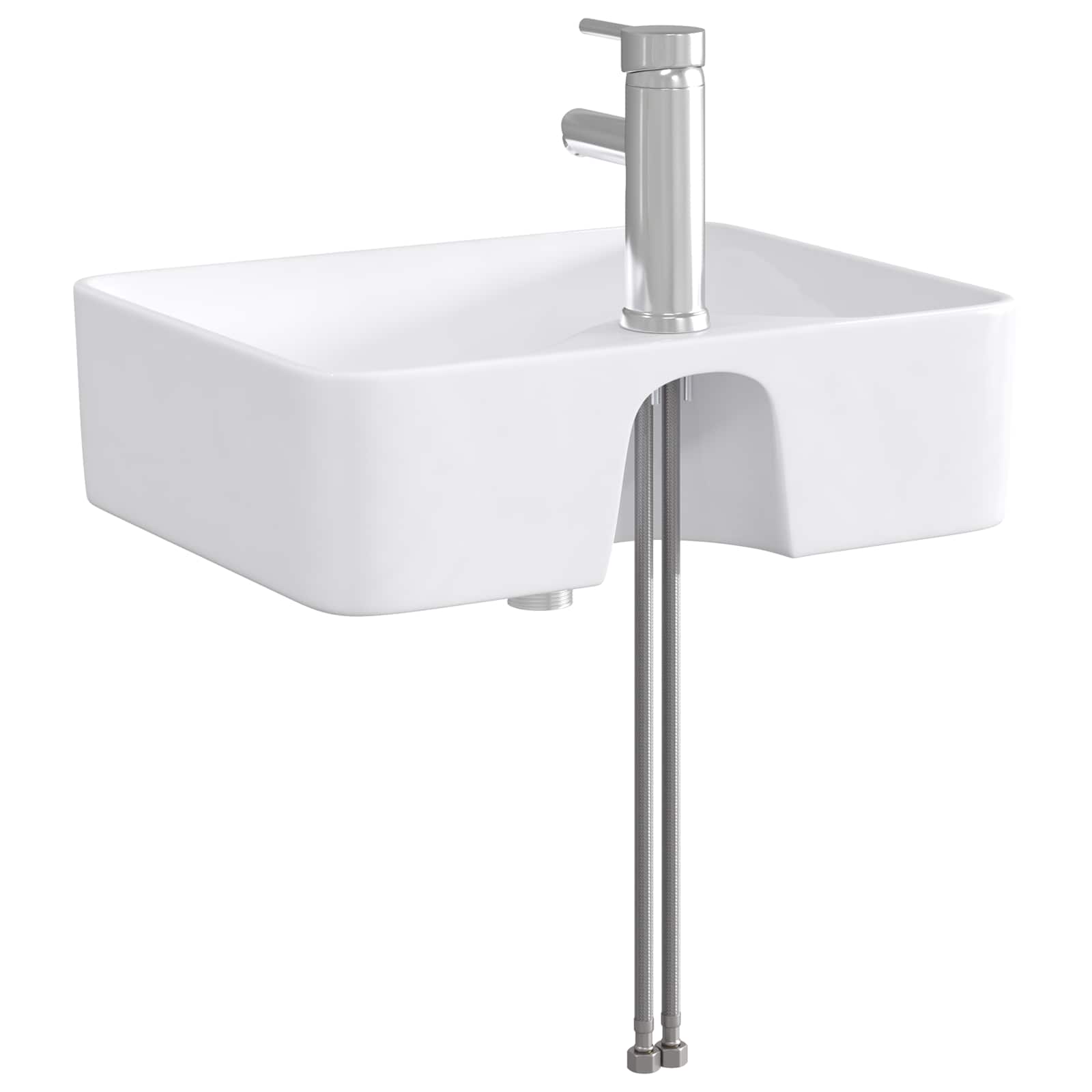 Waschbecken fürs Badezimmer Chrom 48,5 x 37,5 x 13 cm Metall