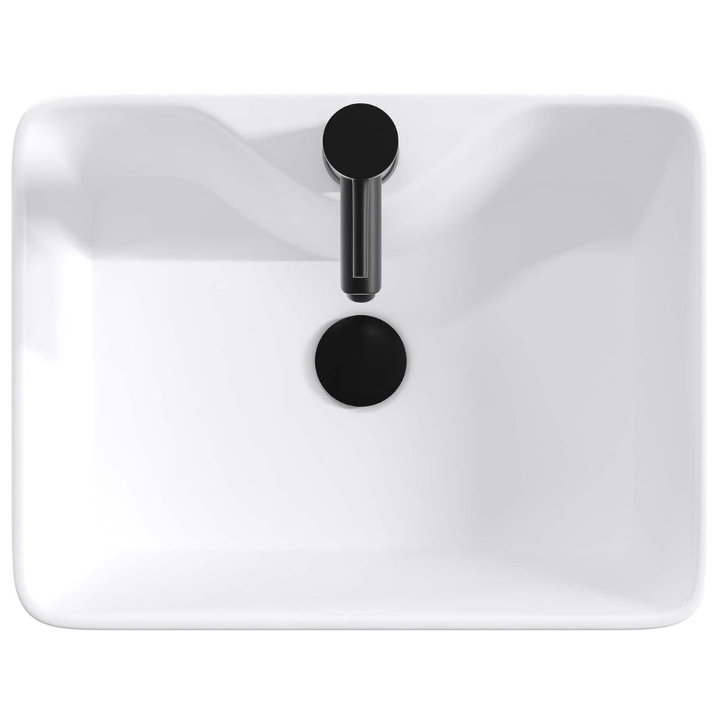 Waschbecken fürs Badezimmer Matt Schwarz 48,5 x 37,5 x 13 cm