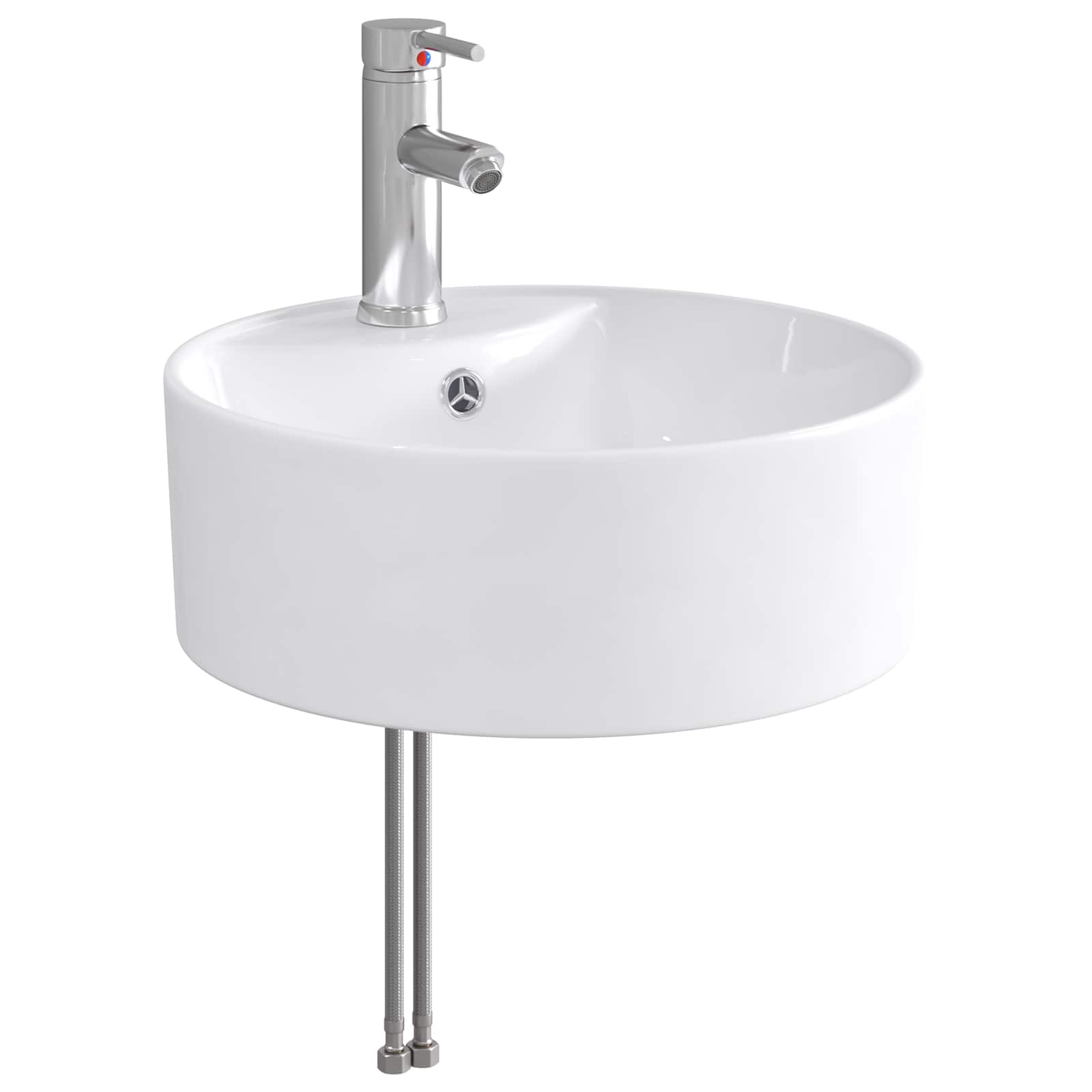 Waschbecken fürs Badezimmer Chrom 40,5 x 40,5 x 15 cm Metall