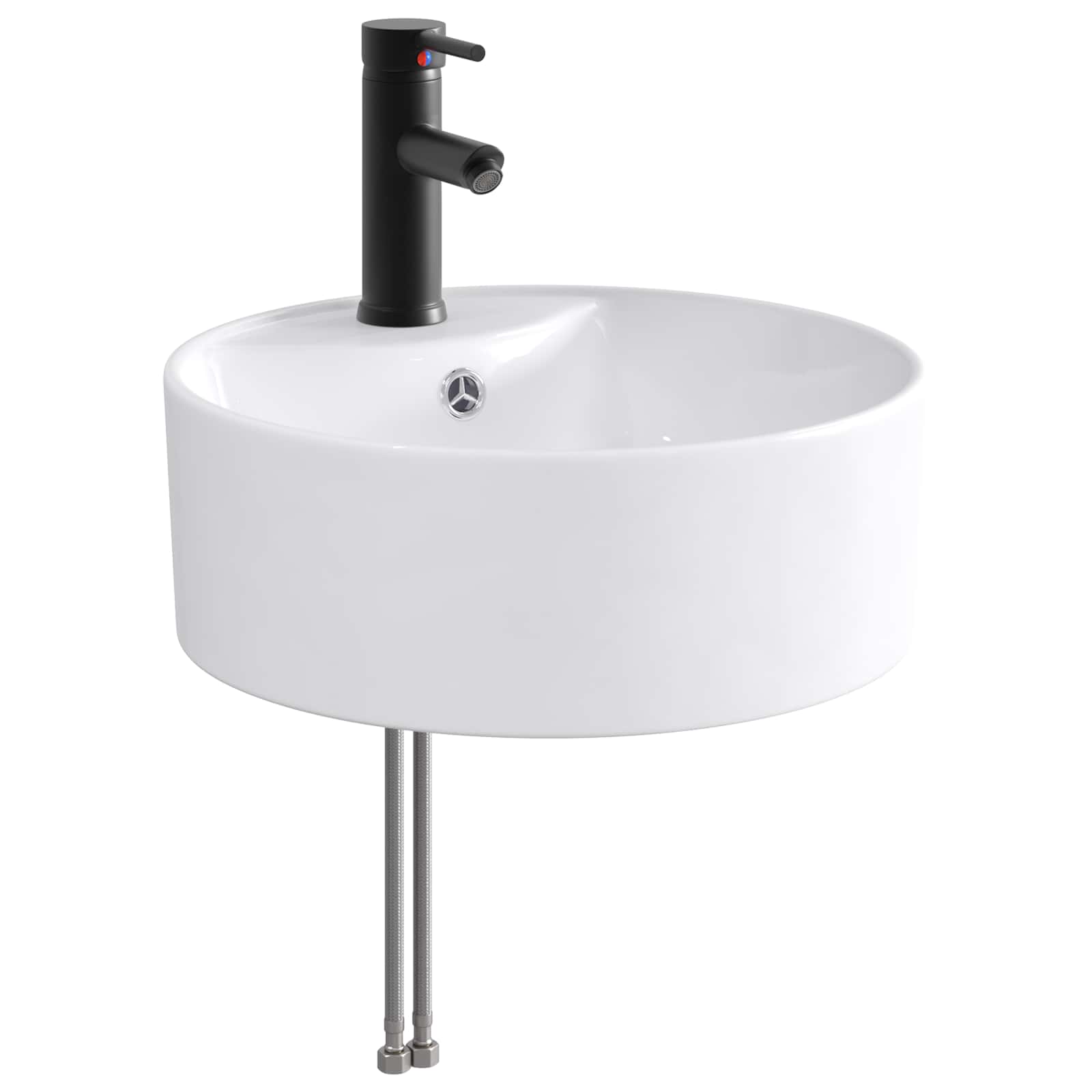 Waschbecken fürs Badezimmer Matt Schwarz 40,5 x 40,5 x 15 cm