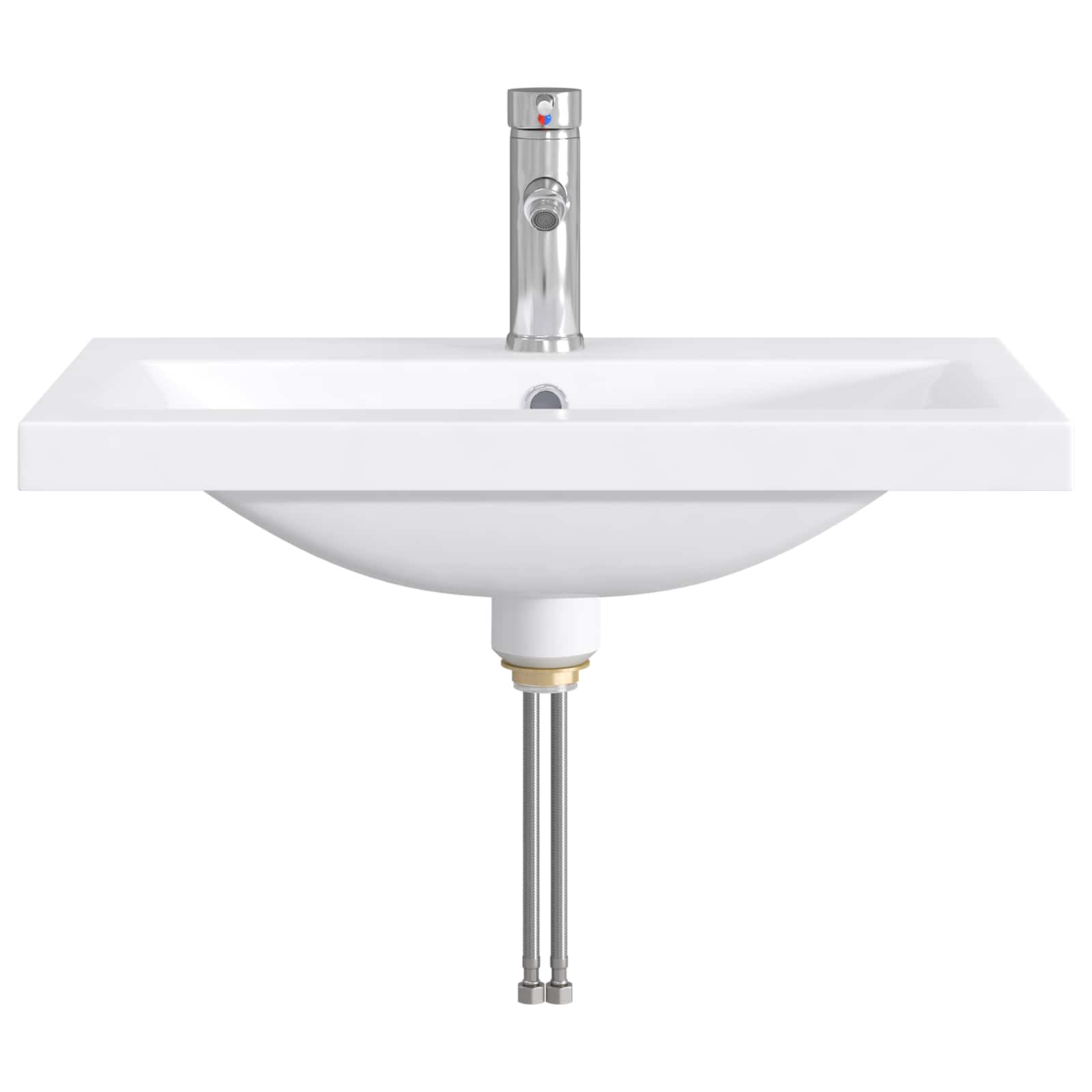 Waschbecken fürs Badezimmer Chrom 61 x 40 x 16,5 cm Metall