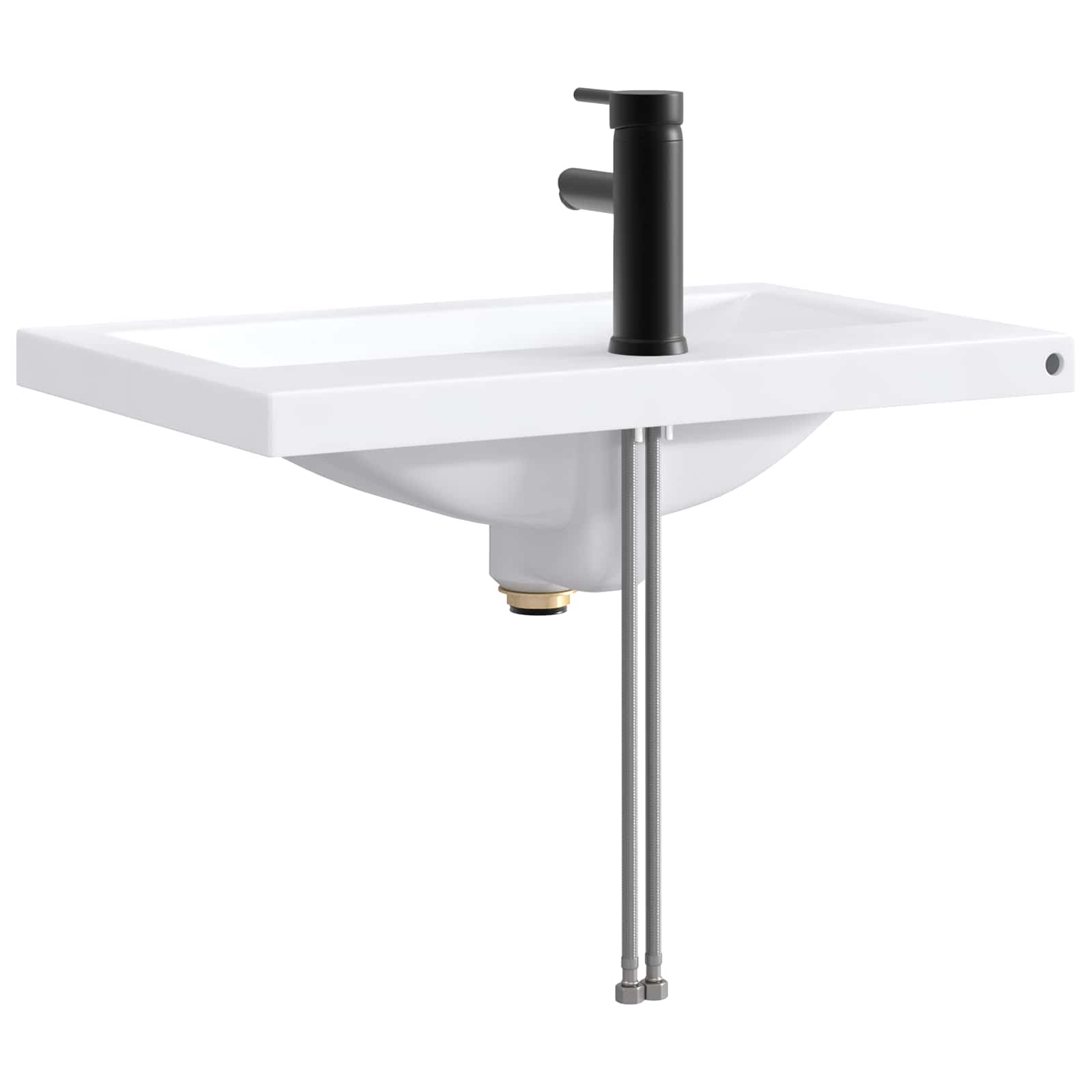 Waschbecken fürs Badezimmer Matt Schwarz 61 x 40 x 16,5 cm