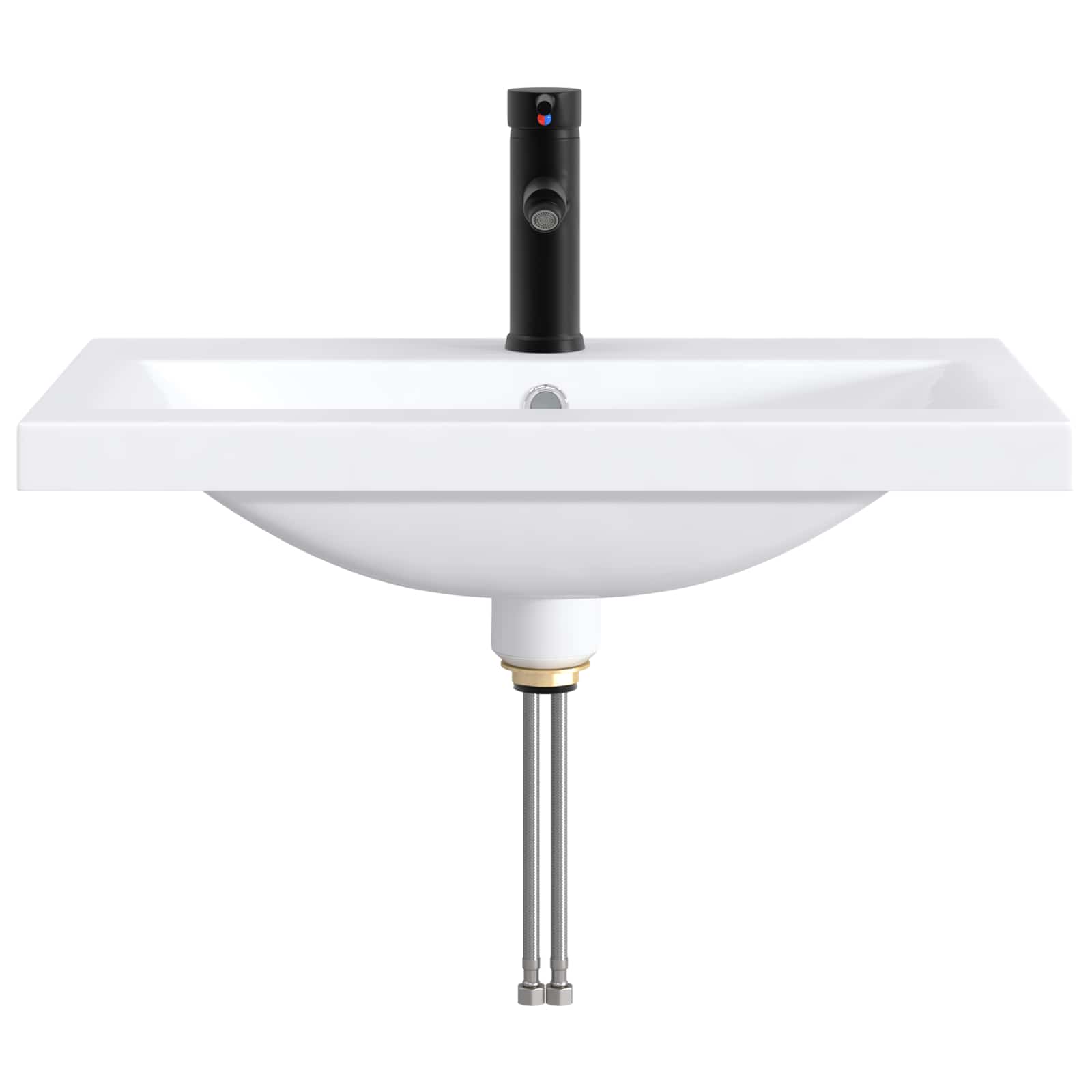 Waschbecken fürs Badezimmer Matt Schwarz 61 x 40 x 16,5 cm