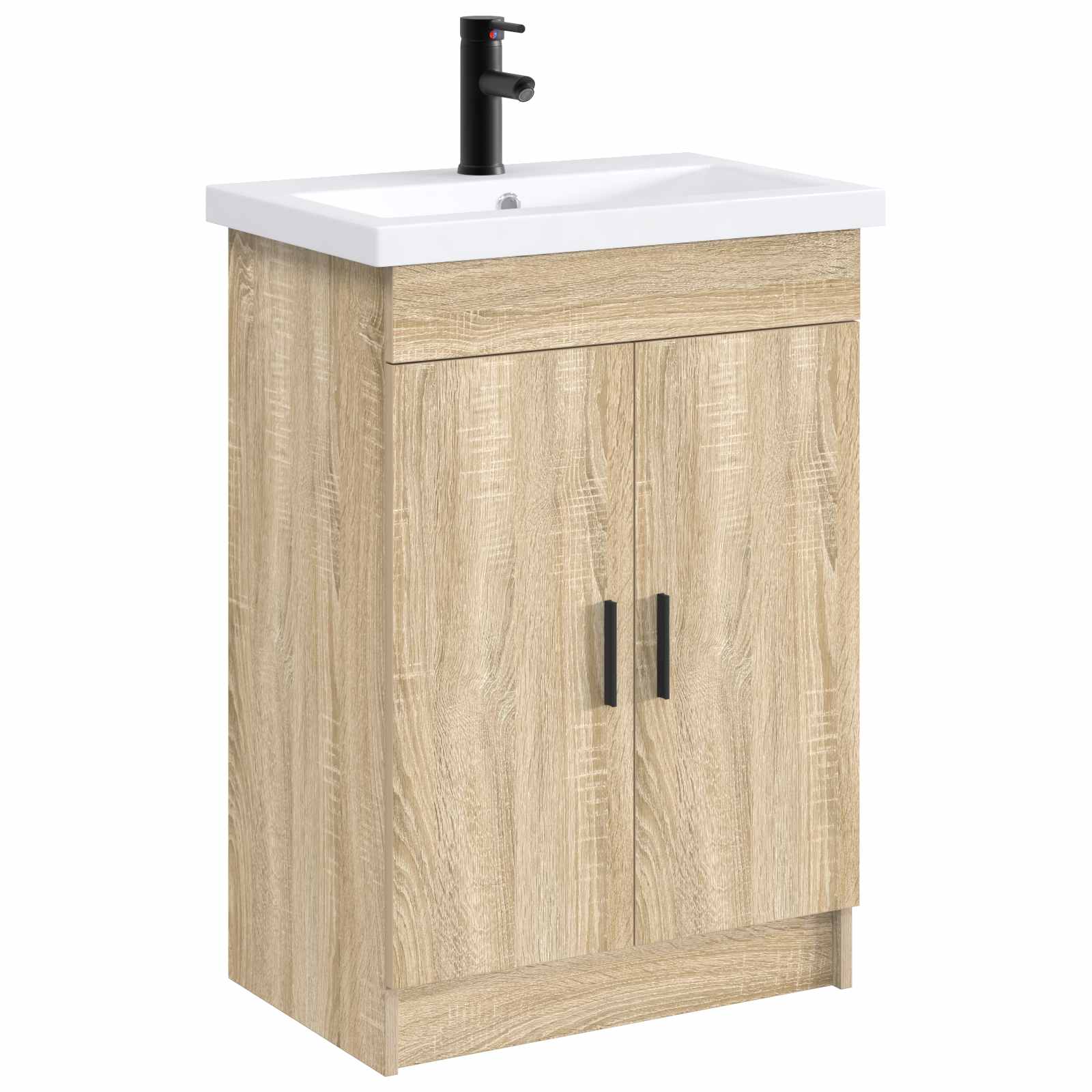 Waschbecken fürs Badezimmer Matt Schwarz 61 x 40 x 16,5 cm